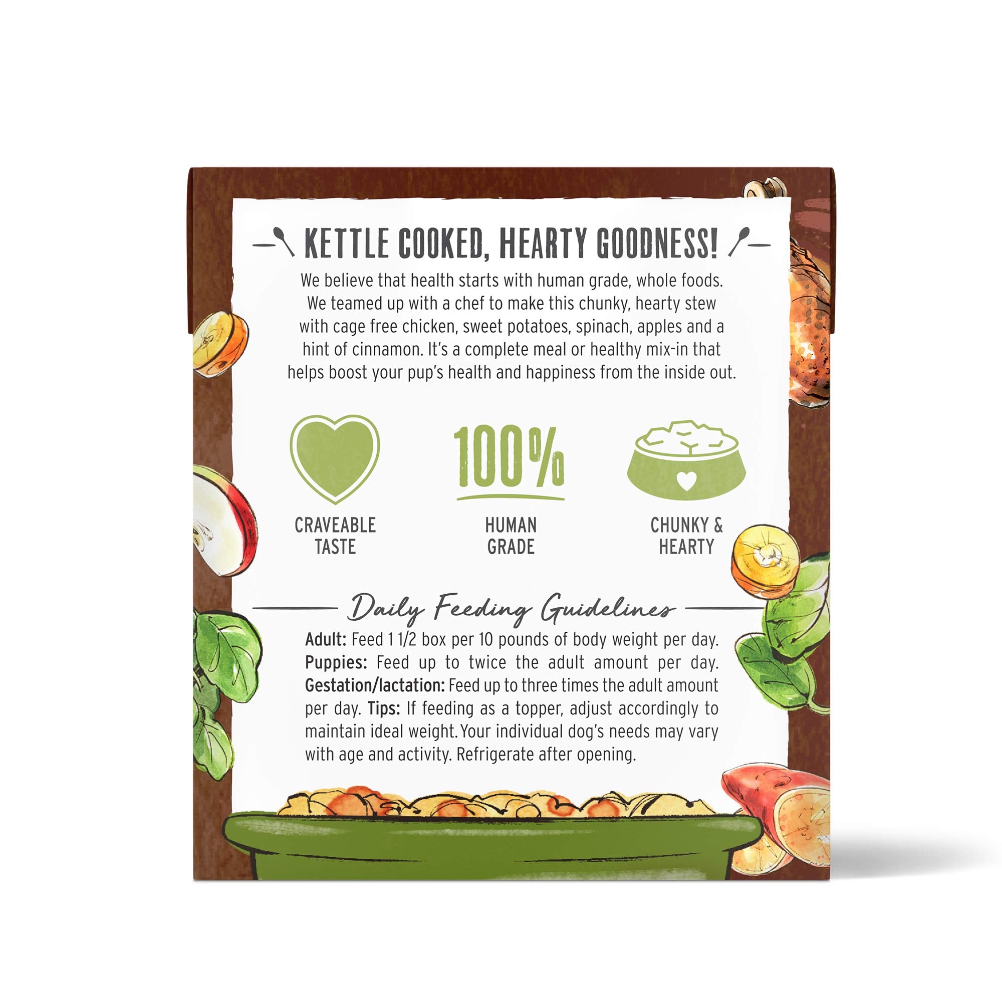 The Honest Kitchen Human Grade One Pot Stews Wet Dog Food - Slow Cooked Chicken Stew with Sweet Potato, Spinach & Apples, 10.5 O