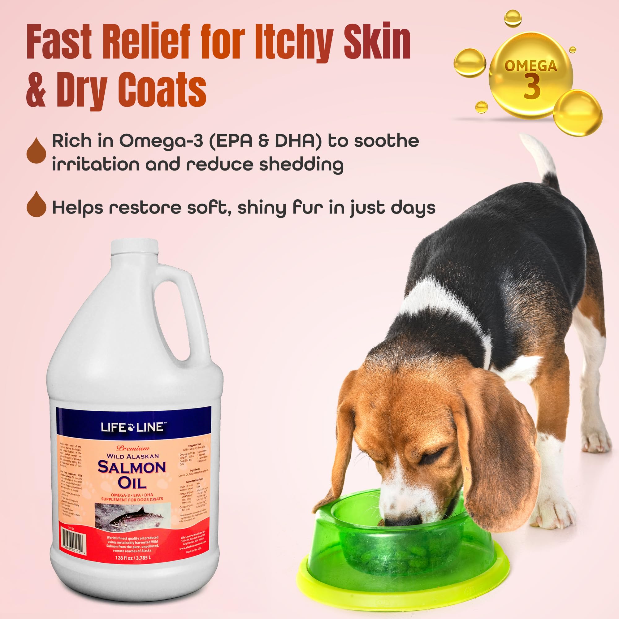 Life Line Pet Nutrition Wild Alaskan Salmon Oil Size: 128 fl oz.