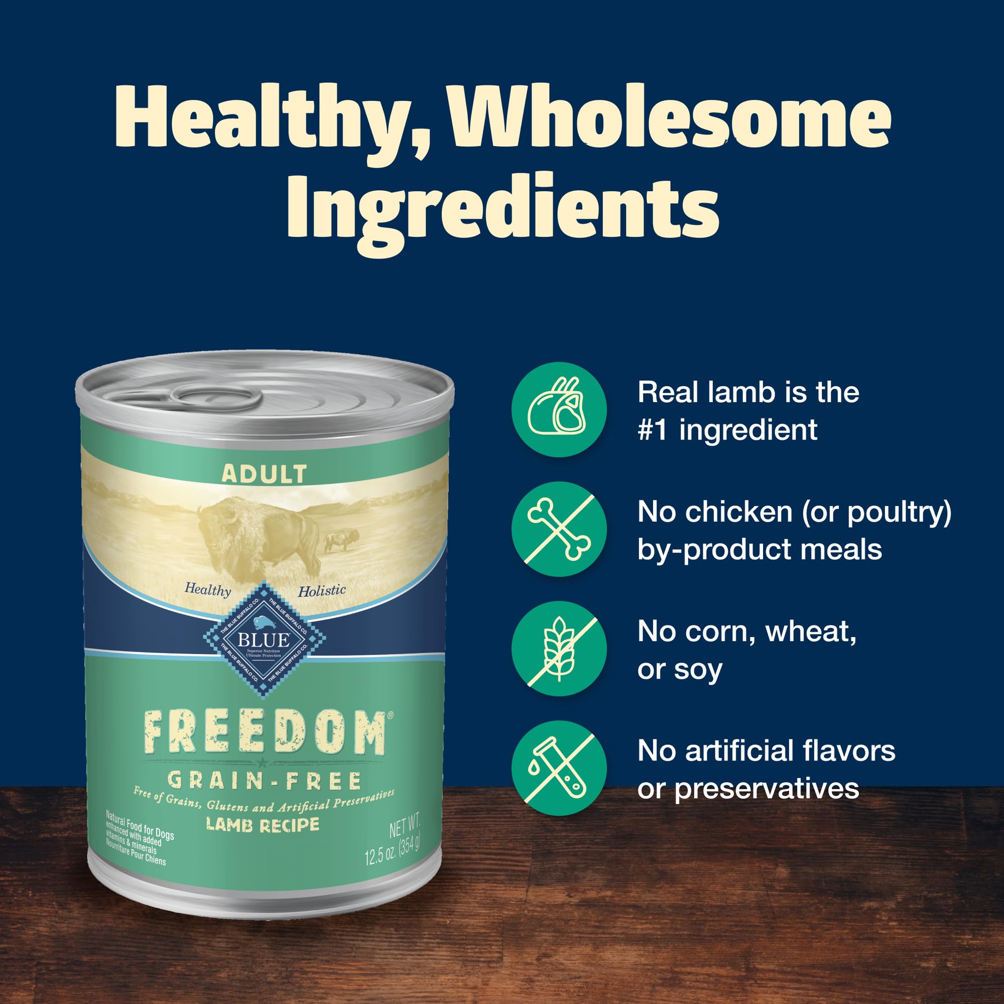 Blue Buffalo Freedom Grain-Free Wet Dog Food, Free of Glutens & Artificial Preservatives, Made with Natural Ingredients, Lamb Re