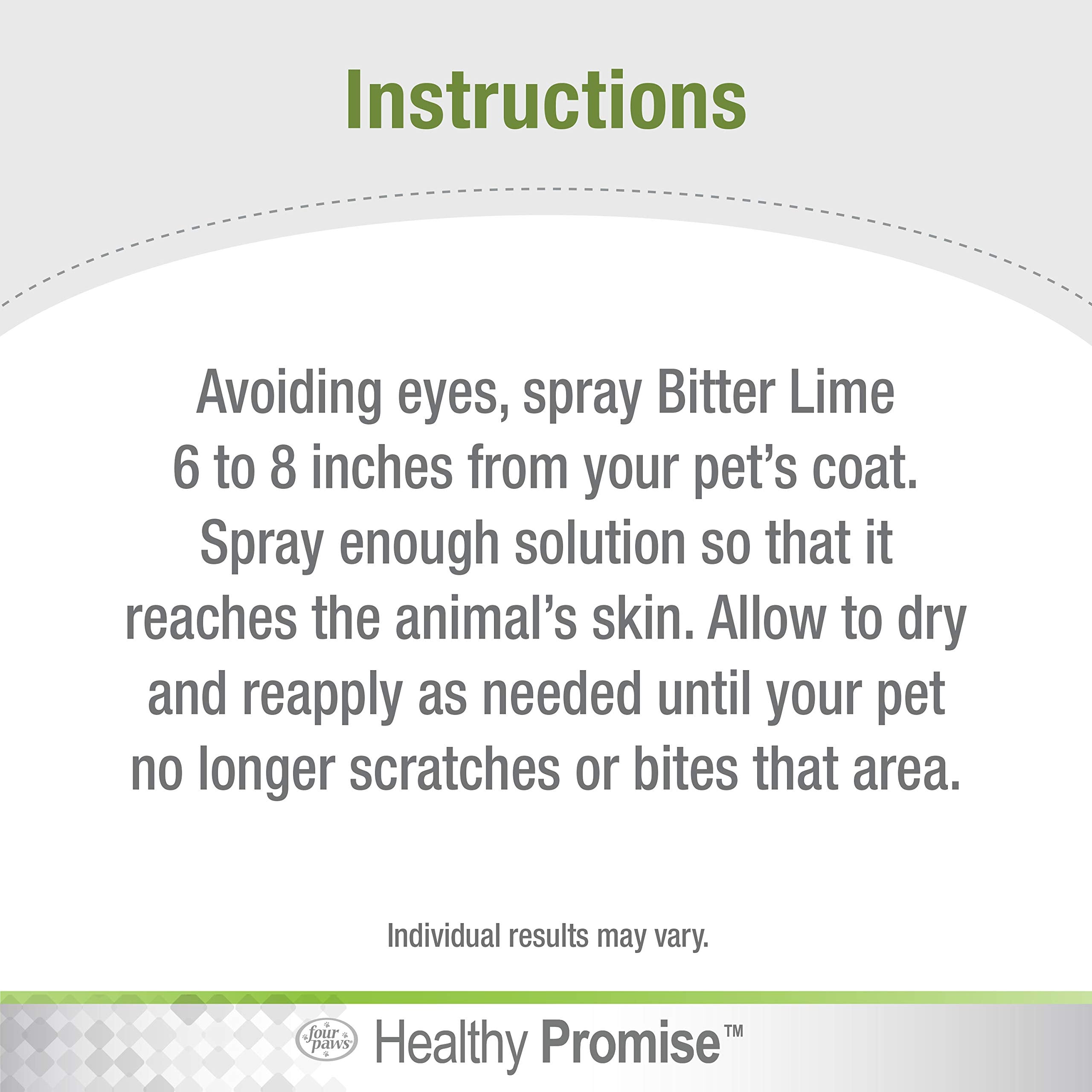Four Paws Healthy Promise Bitter Lime Anti Chew Spray For Dogs And Cats Bitter Lime Flavor 8 Ounces