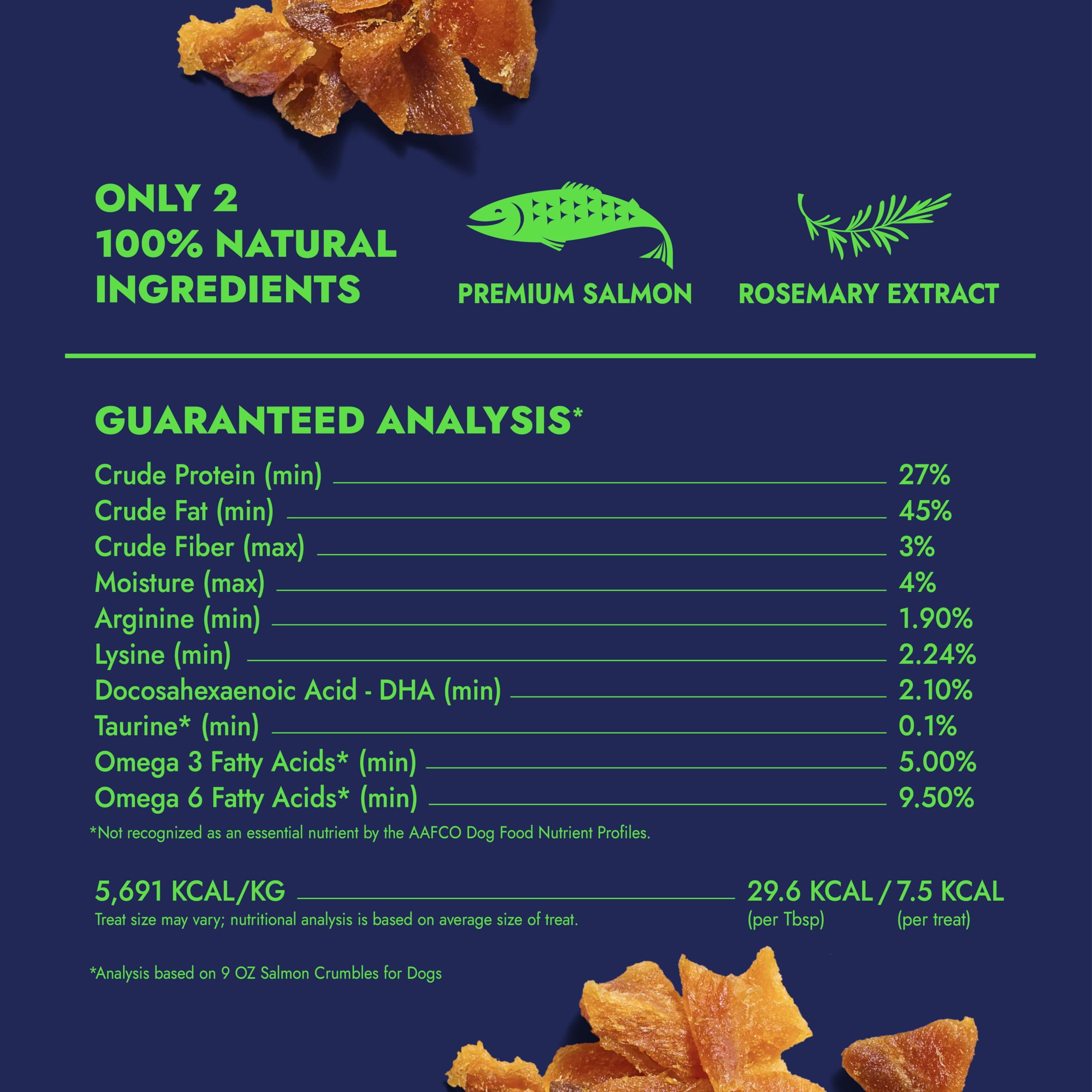 Finfare Freeze Dried Dog Treats, Salmon Crumbles, Protein & Omega-3s, Grain Free Salmon Dog Training Treats and Meal Topper, Cra