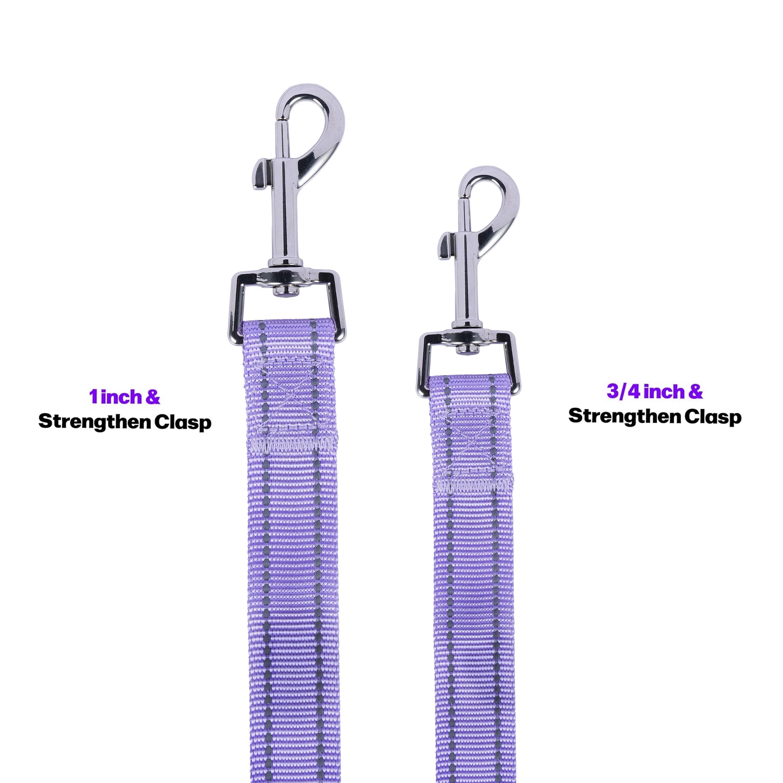 Trukspet 4Ft Reflective Dog Leash With Soft Padded Handle For Training,Walking Lead For Large & Medium Dog 3/4Inch Wide Purple
