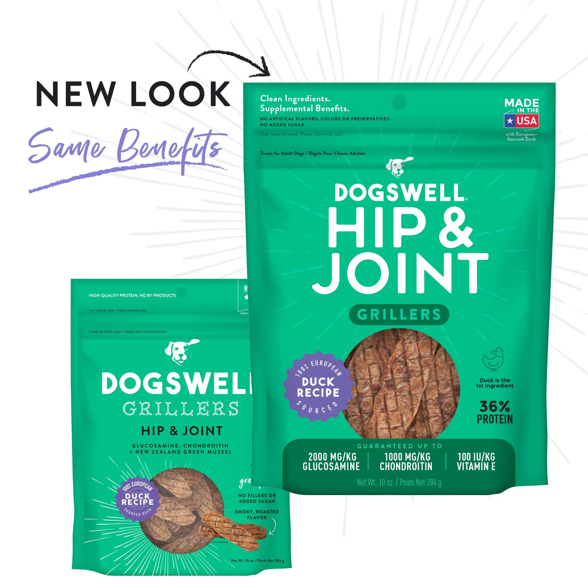 Dogswell Hip and Joint Grain-Free Duck Grillers for Dogs, 10 oz.s, Model: 842188