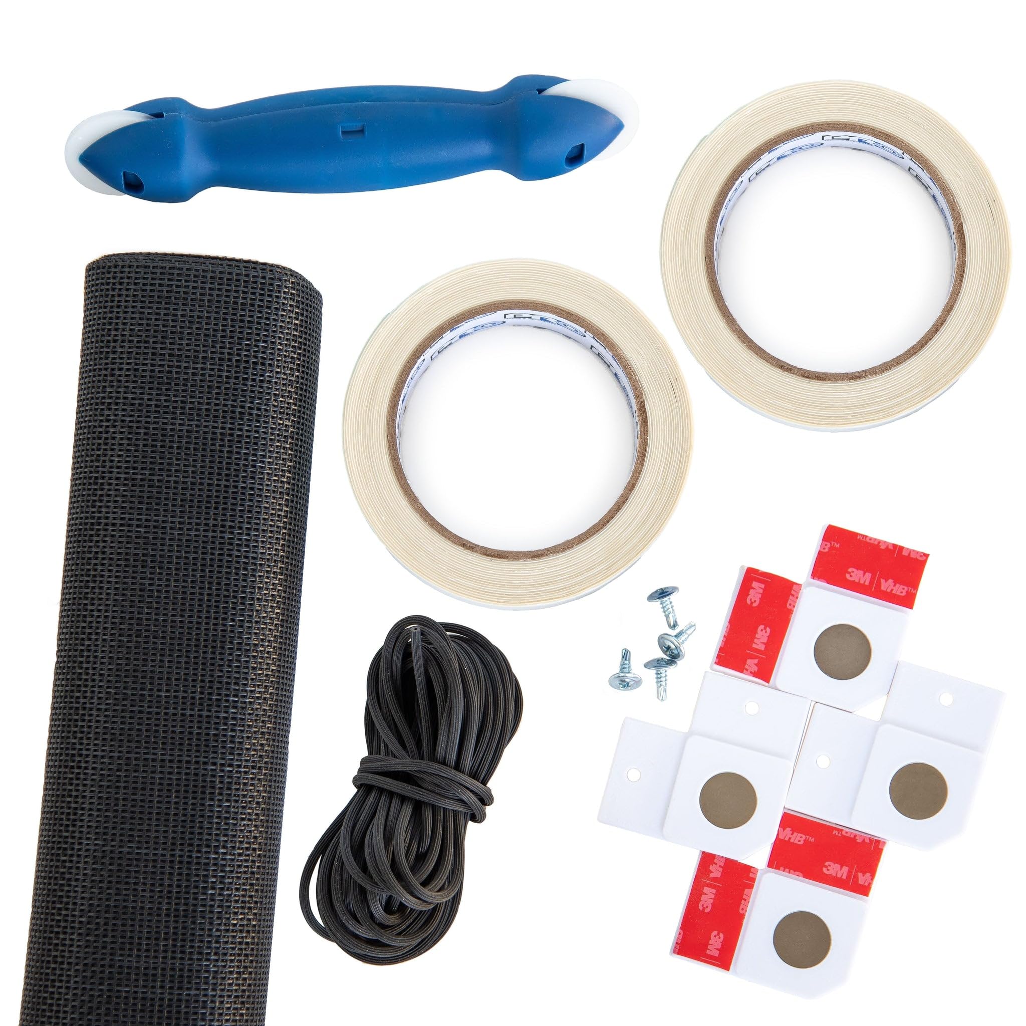 Pet Door Sliding Door Screen Kit | Patio Screen Door Replacement Kit | Dog & Cat Screen Kit for Any Framed Screen | White Tape,