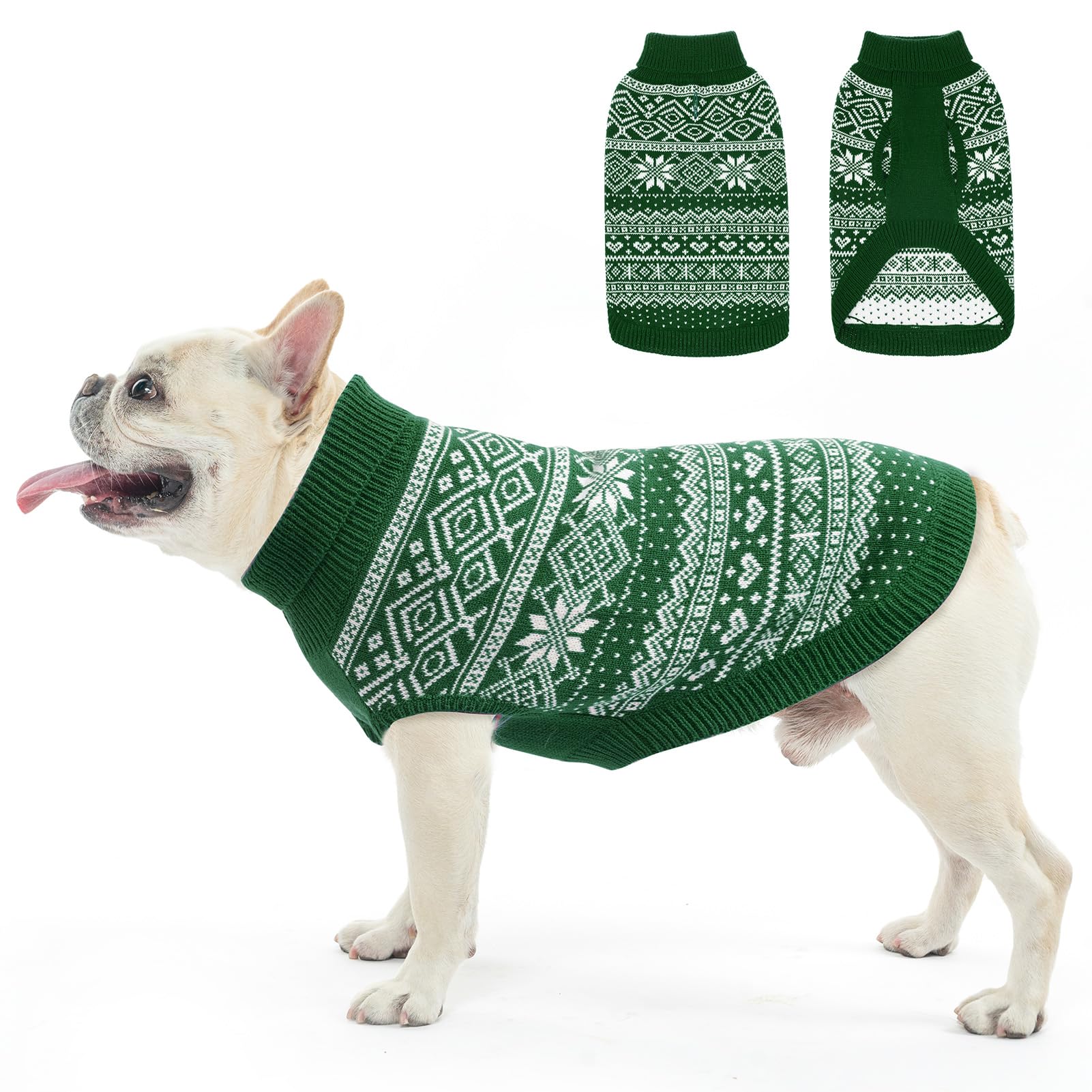 HOMIMP Dog Sweater Argyle - Warm Sweater Winter Clothes Puppy Soft Coat, Ugly Dog Sweater for Small Medium and Large Dogs, Pet C