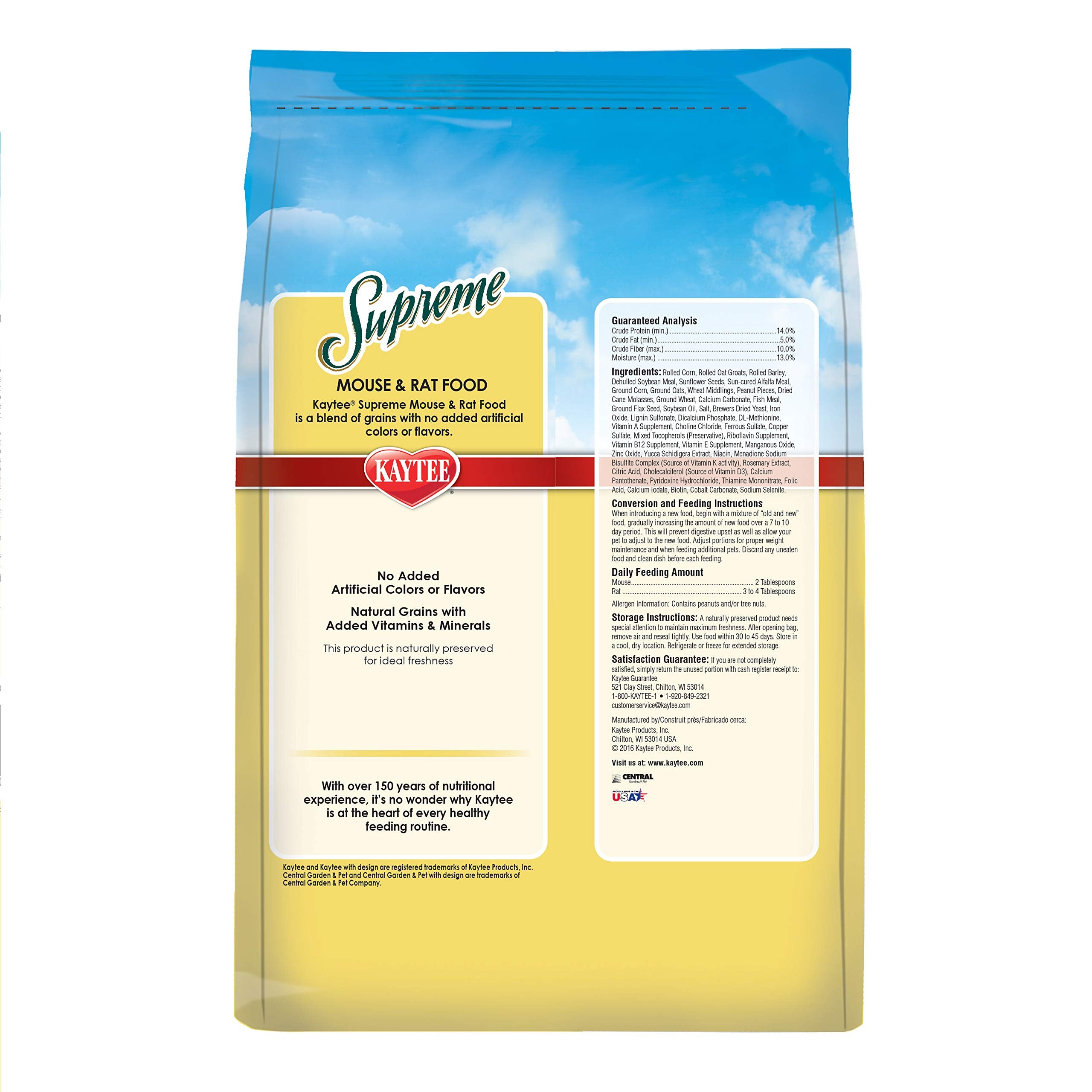 Kaytee Supreme Hamster And Gerbil Food, 20-Lb Bag
