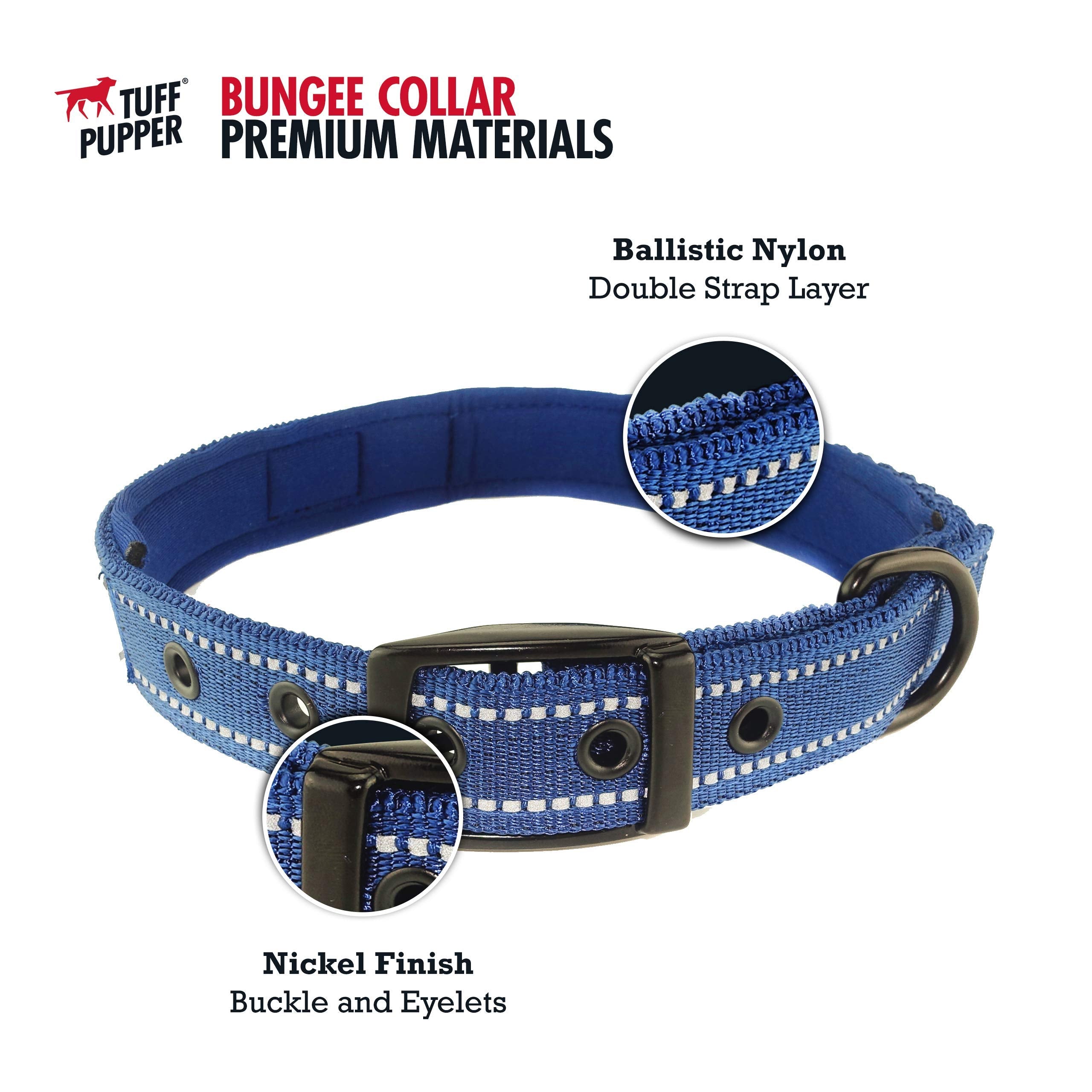 Heavy Duty Dog Collar With Handle  Ballistic Nylon Heavy Duty Collar  Padded Reflective Dog Collar With Adjustable Stainless Ste