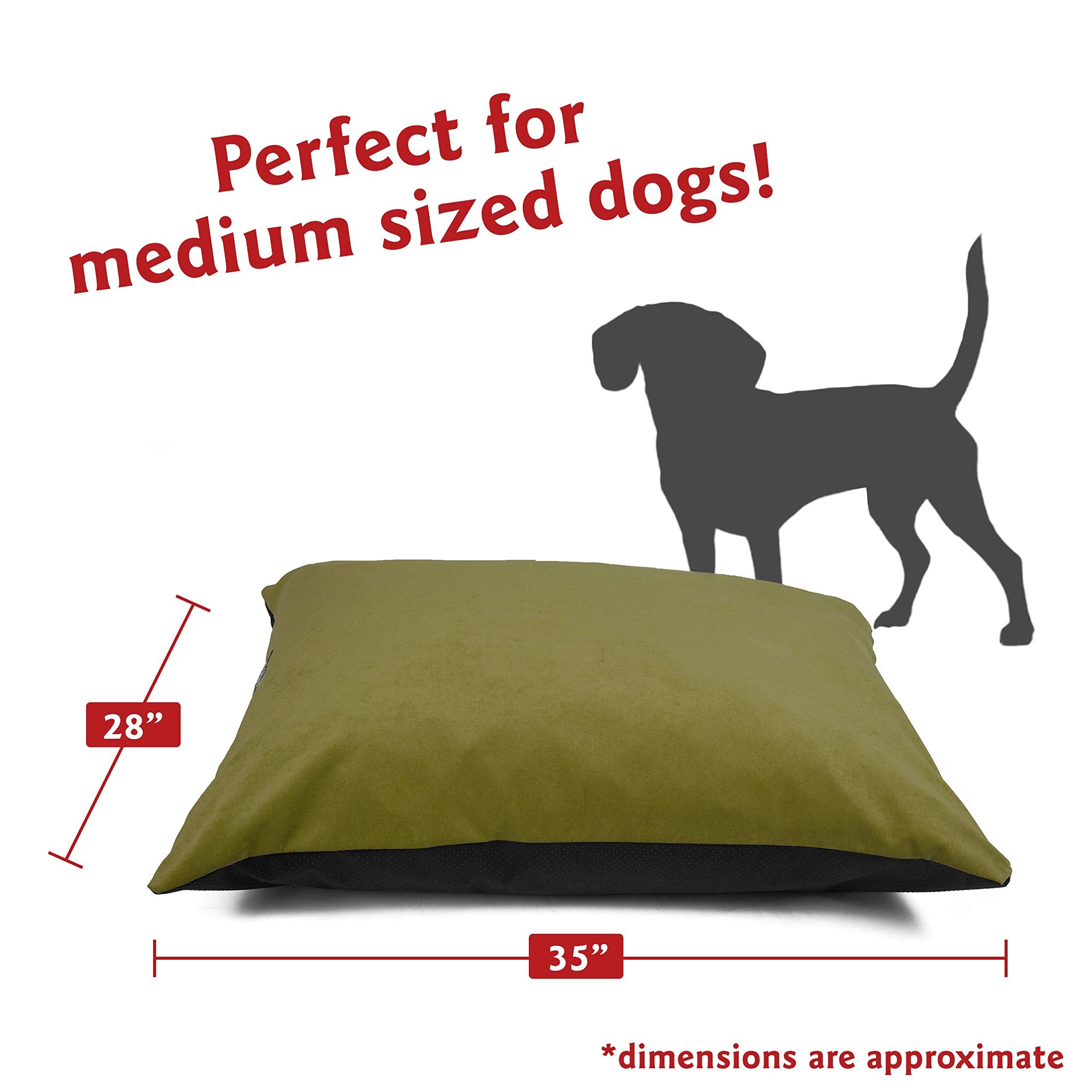 Majestic Pet Rectangle Medium Dog Bed - Washable Non Slip Comfy Crate Kennel Bed - Super Value Pillow - Medium Breed 35 X 28 Inch - Villa Fern
