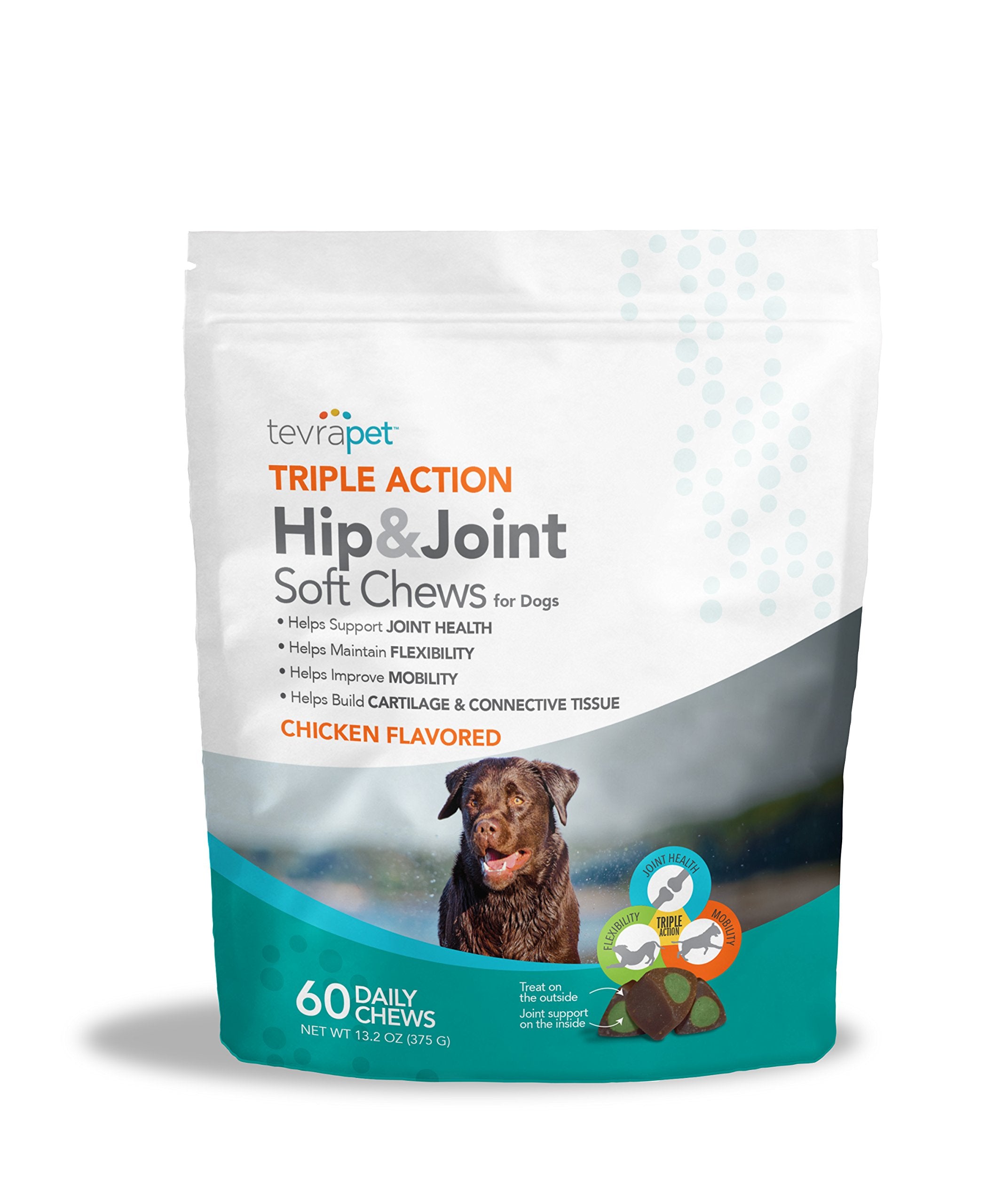 TevraPet Triple Action Hip & Joint Soft Chews, 60 daily chews, 13.2 oz