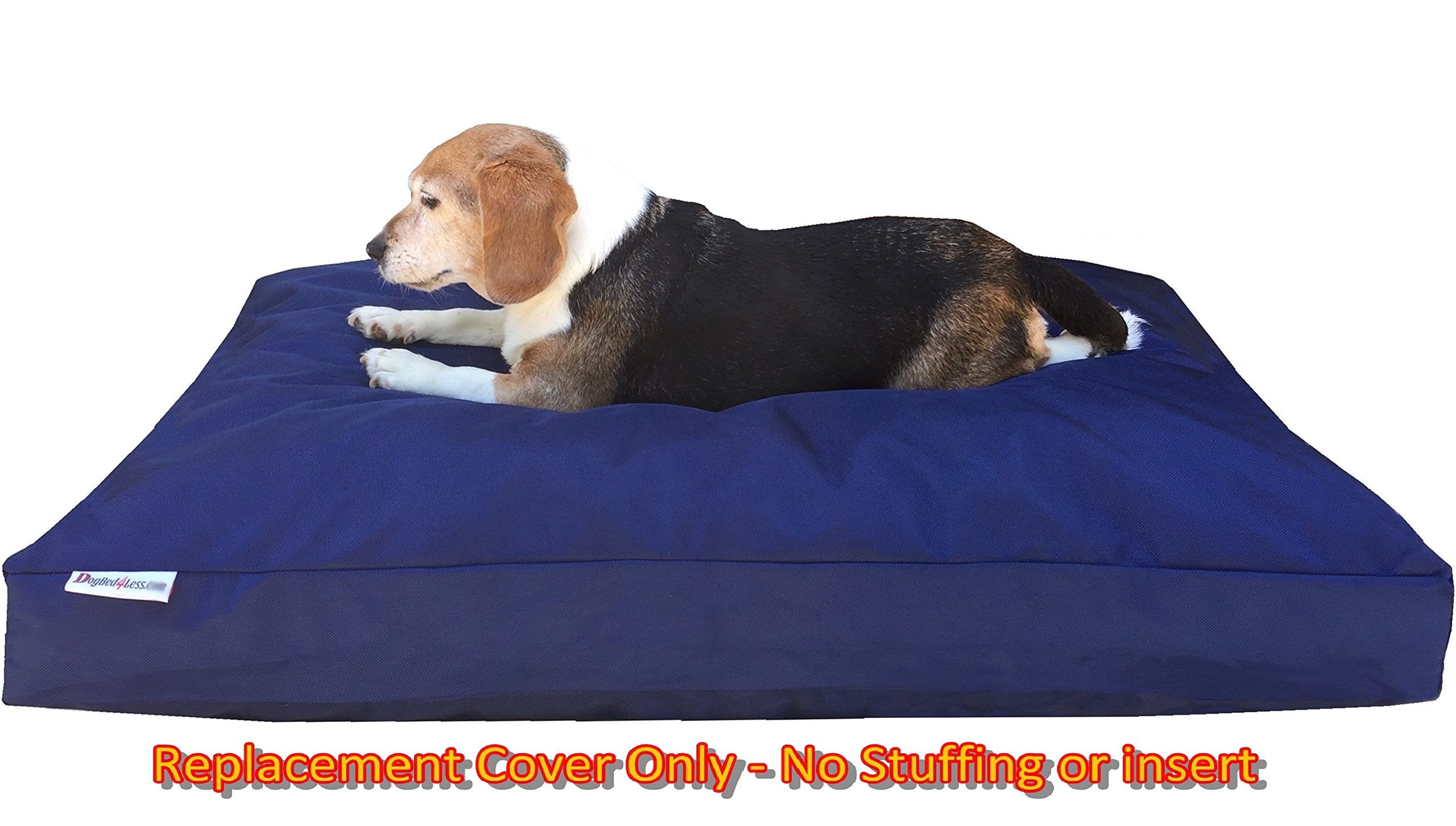 Dogbed4Less Large 1680 Ballistic Heavy Duty Dog Pet Bed External Zipper Duvet Cover - Replacement Cover Only, 41X27X4 Inches, Navy Blue