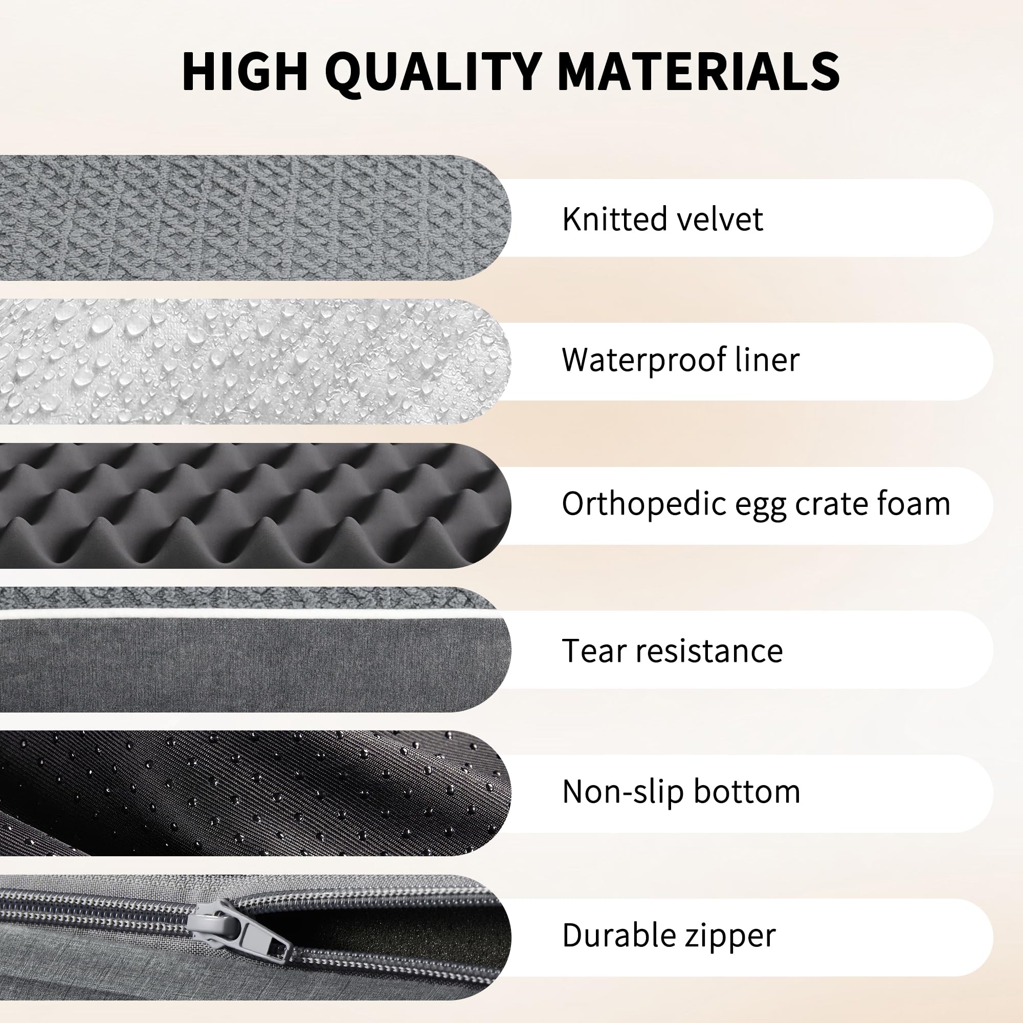 Orthopedic Dog Bed - Extra Large Dog Bed, Waterproof & Washable W/Removable Pet Bed Cover,Dog Beds Large W/Egg Crate Foam Suppor