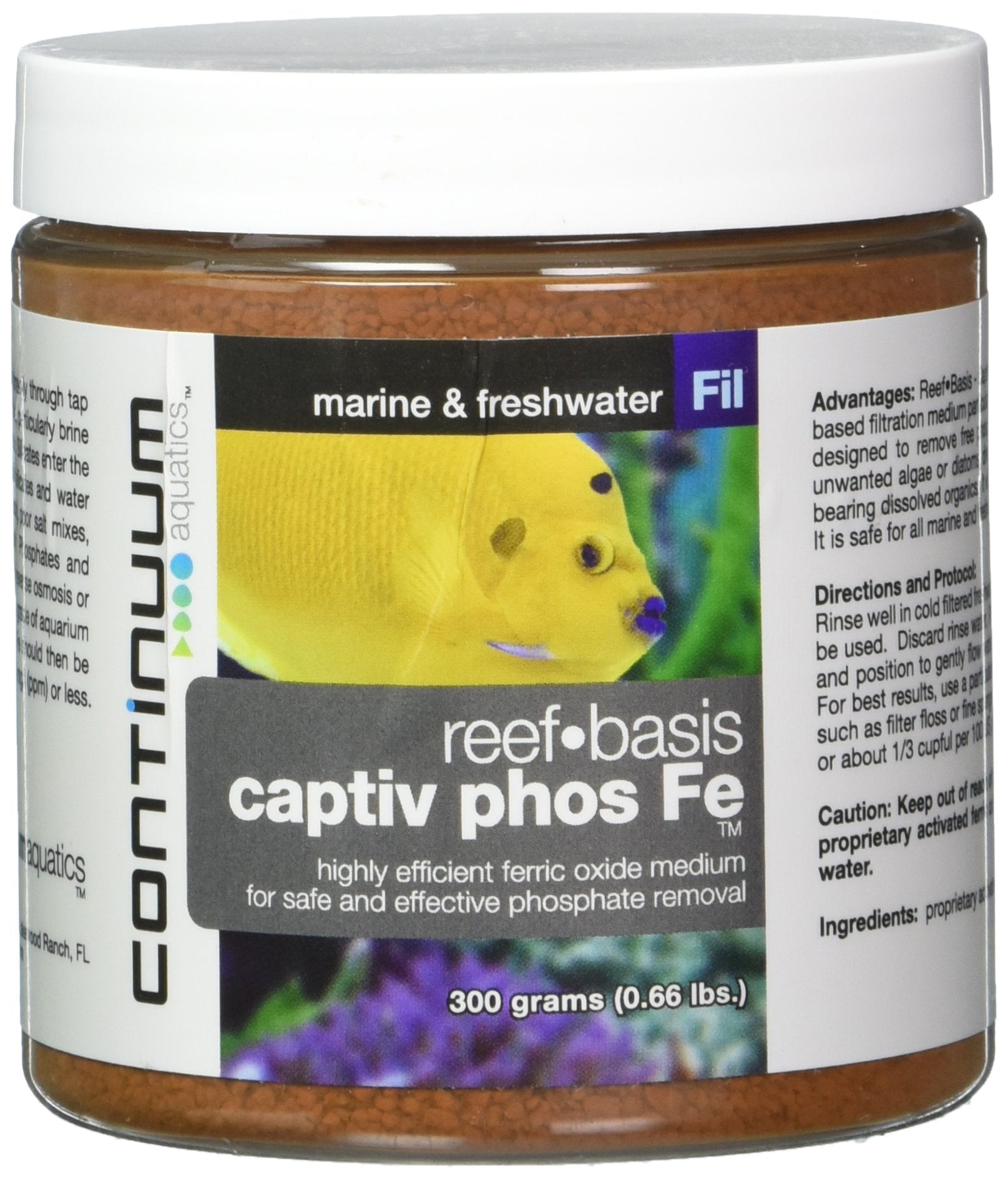 Continuum Aquatics Reef-Basis Captiv Phos Fe - Highly efficient ferric Oxide Filtration Media for Safe and Effective Phosphate R