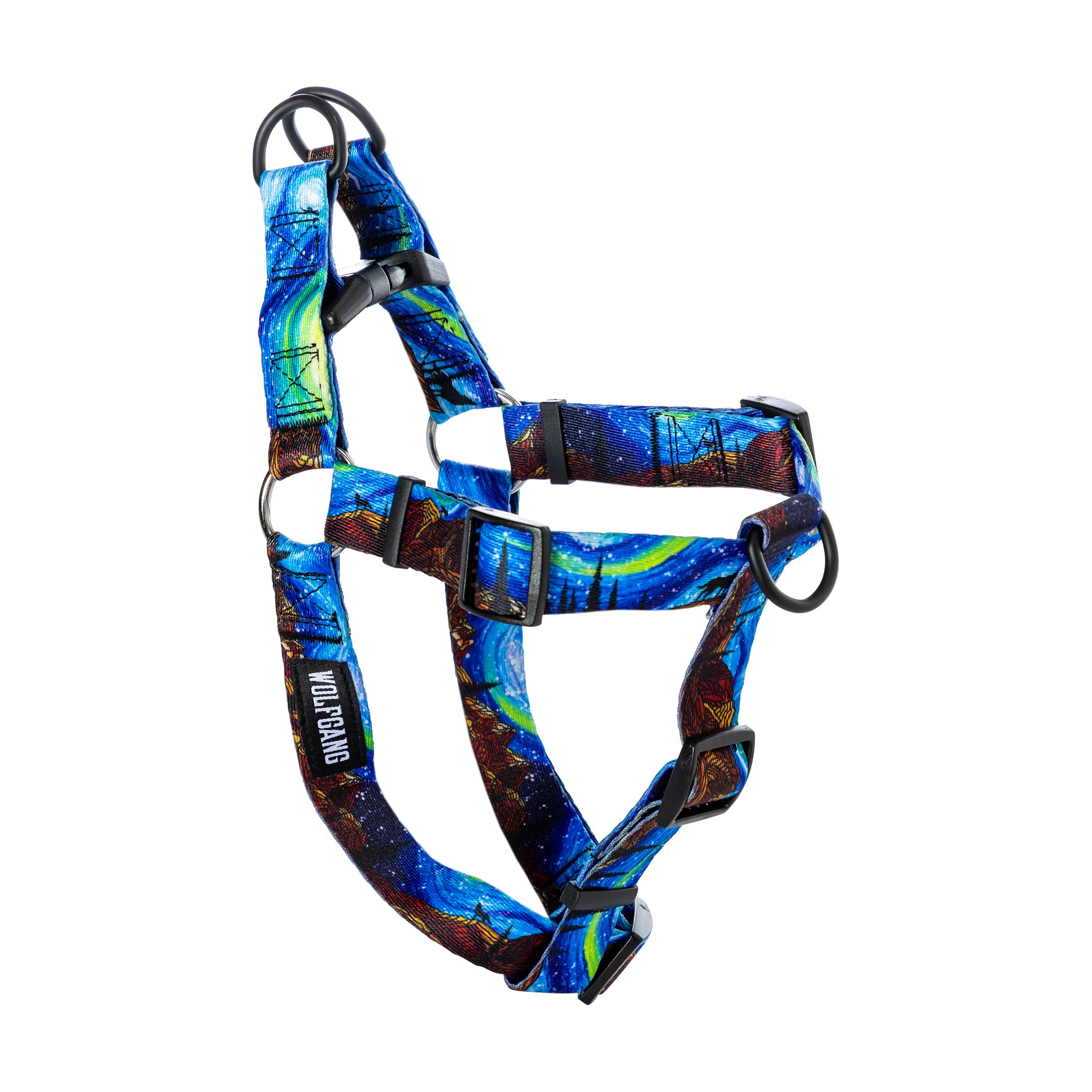 Wolfgang Heavy Duty Adjustable Dog Harness, Pull-Tested for Walking & Training, StarryWolf Print, Medium