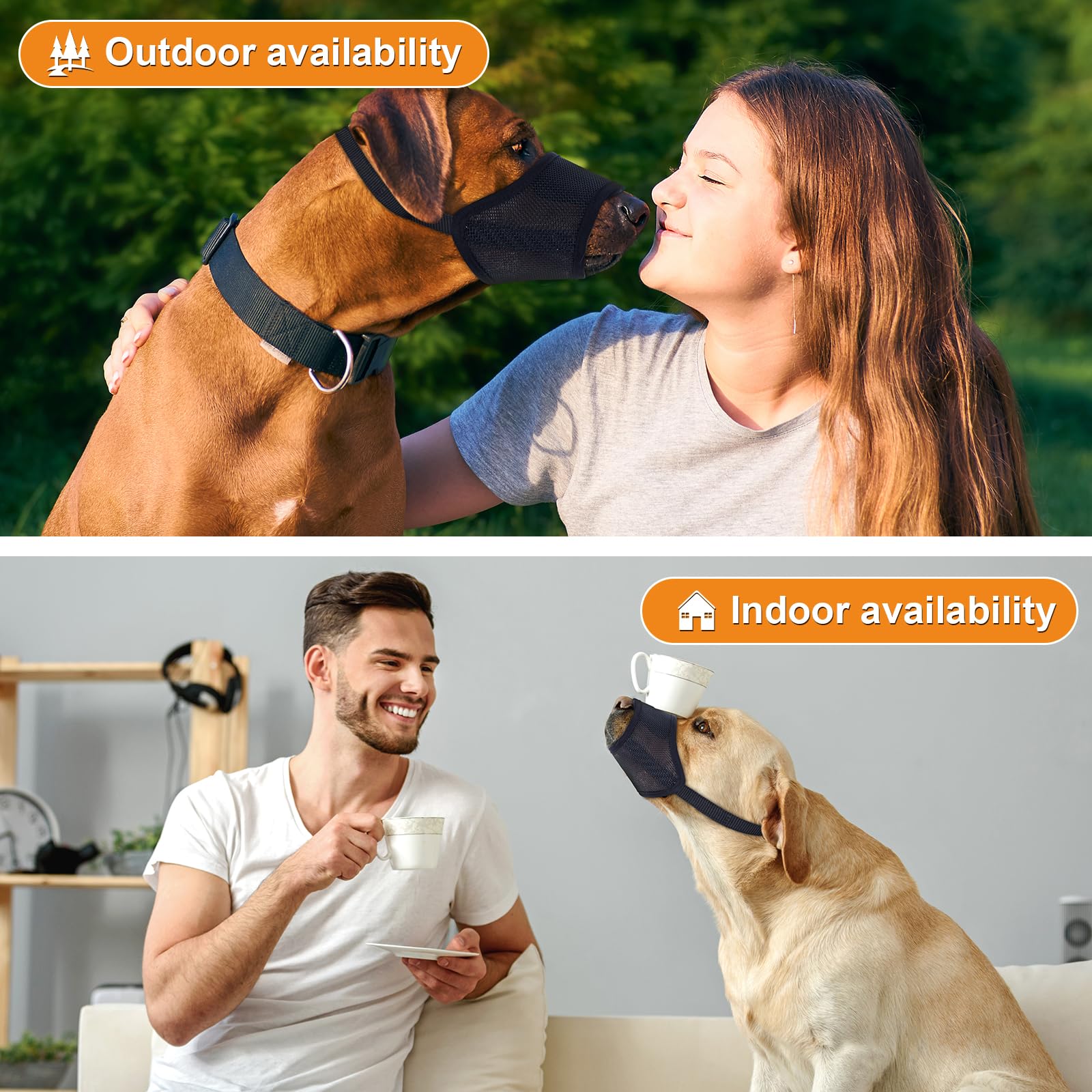 Yingphia Soft Mesh Muzzle For Small Medium Large Dogs - Breathable, Drinkable Cover For Chihuahua, German Shepherd, Bulldog - Ad