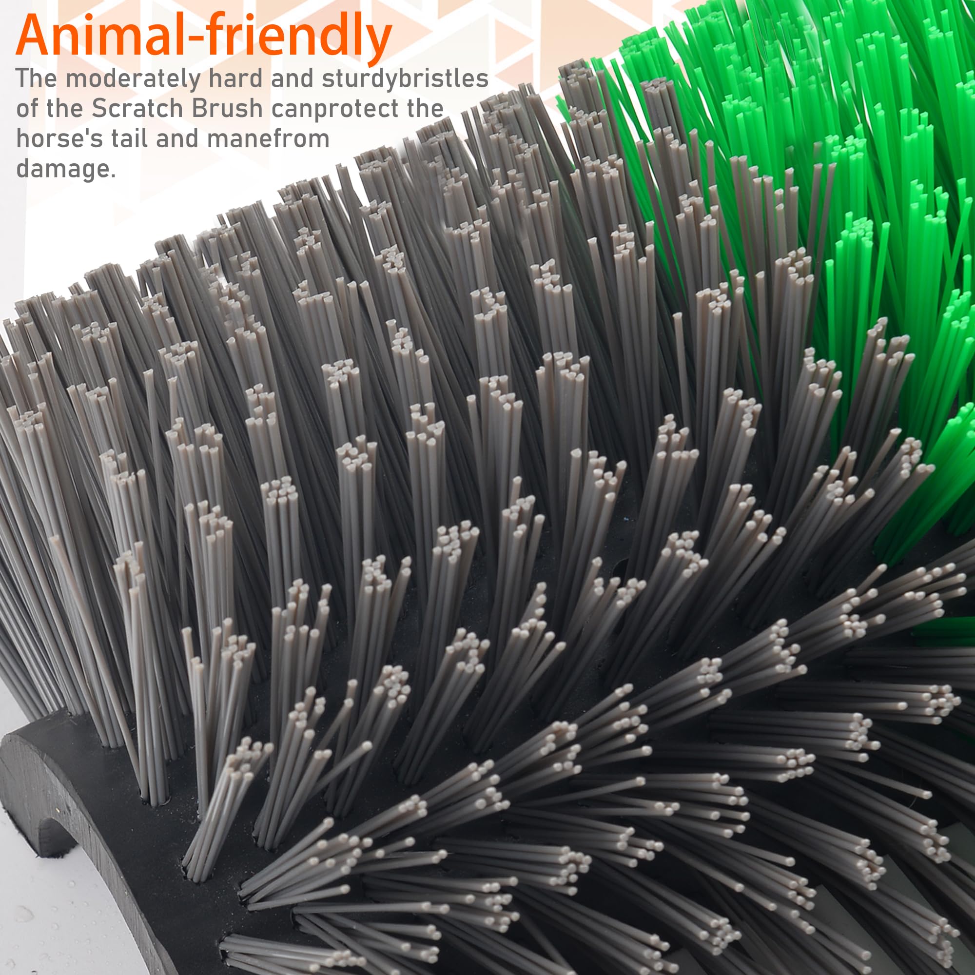 KUNBEIEN Livestock Scratch Brushes 2-Pack - Green Horse Scratcher Full Massage Kit for Cattle, Sheep, Pigs, and Horses
