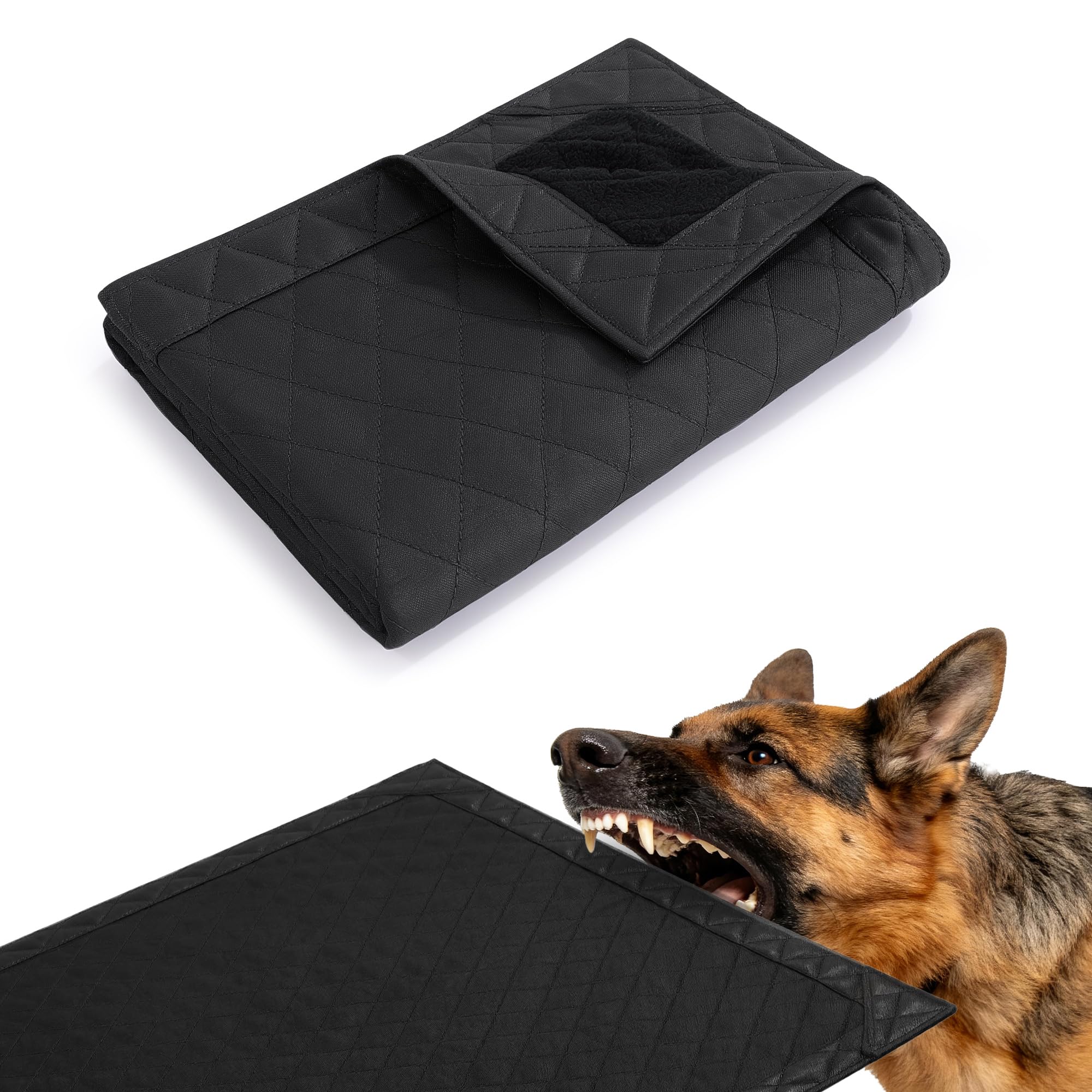 HOMBYS Edge-Reinforced Indestructible Dog Blanket 40x28, Chew Proof Tear-Resistant & Waterproof Pet Blanket for Aggressive Chewe