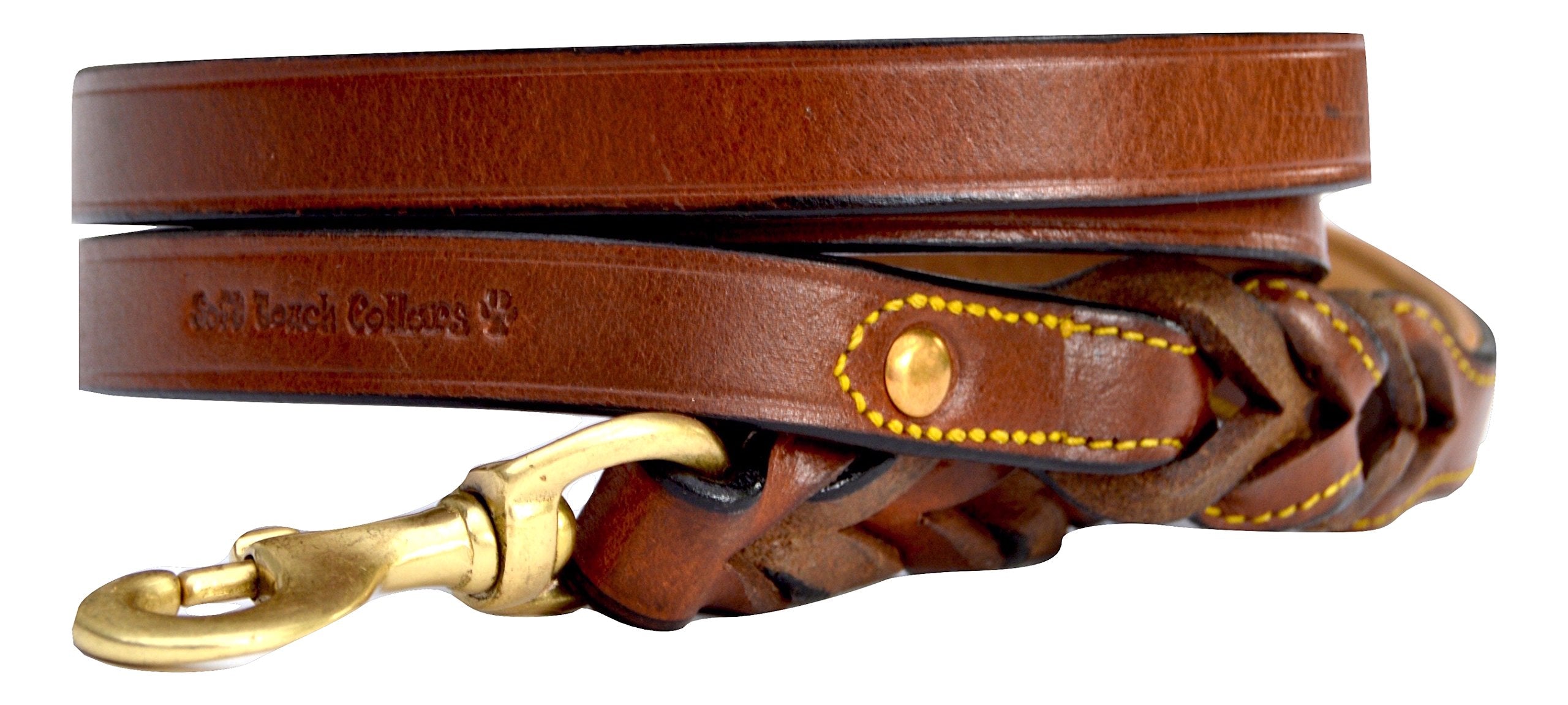 Soft Touch Collars Leather Braided Dog Leash, Brown 6Ft X 3/4 Inch, Naturally Tanned 6 Foot Full Grain Leather Lead