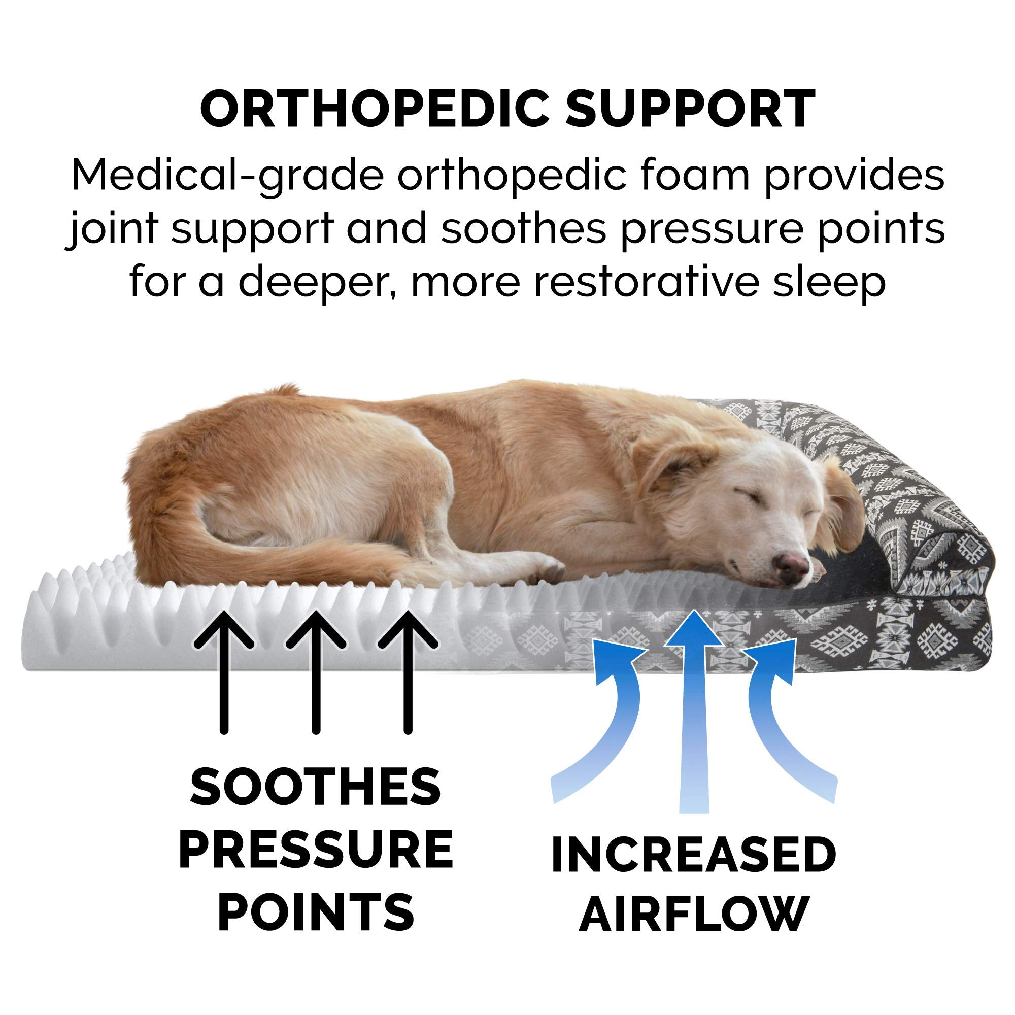 Furhaven Orthopedic Dog Bed for Medium/Small Dogs w/ Removable Bolsters & Washable Cover, For Dogs Up to 35 lbs - Plush & Southw