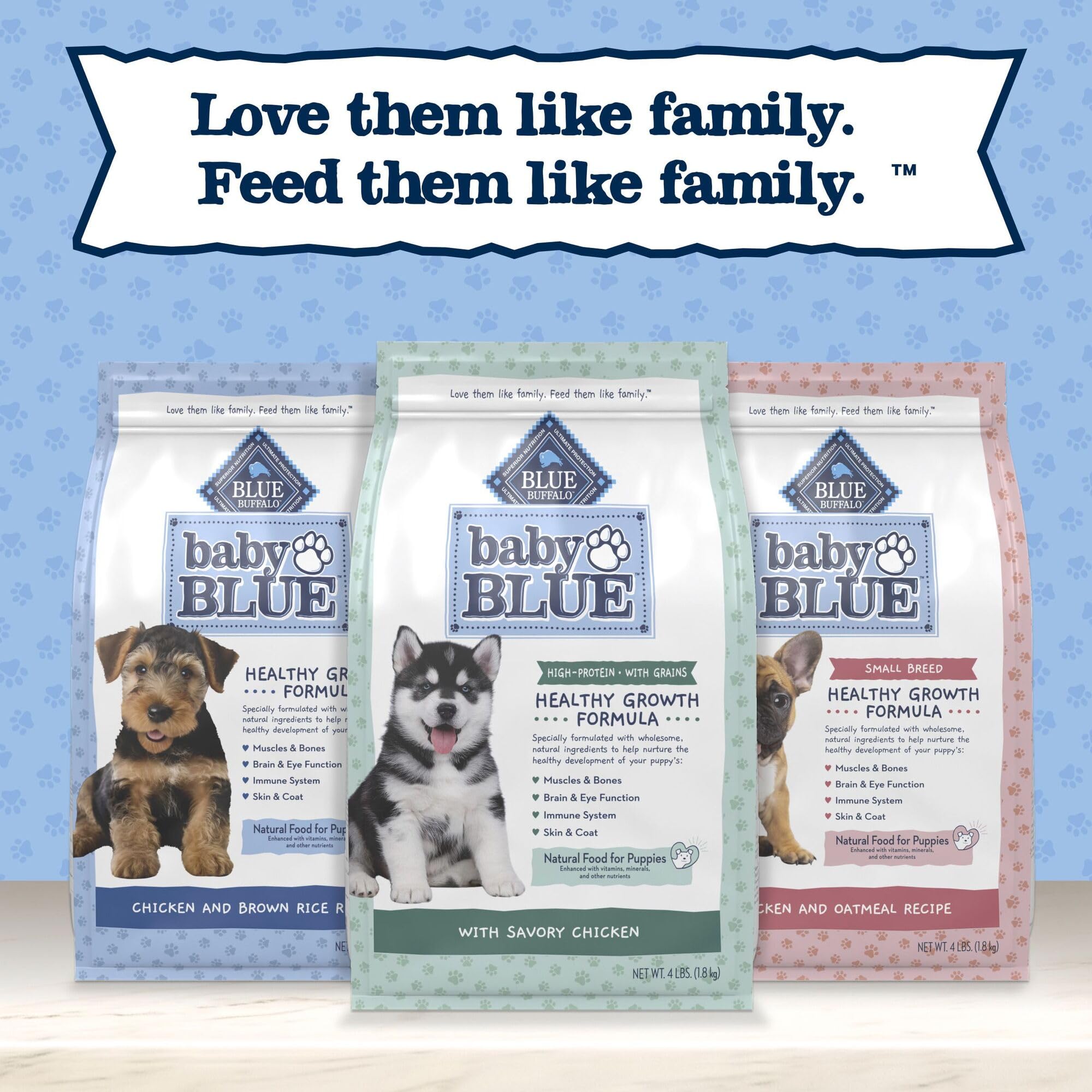 Blue Buffalo Baby Blue Natural Dry Food for Puppies, Healthy Growth Formula with DHA, High-Protein Savory Chicken Recipe, 20-lb.