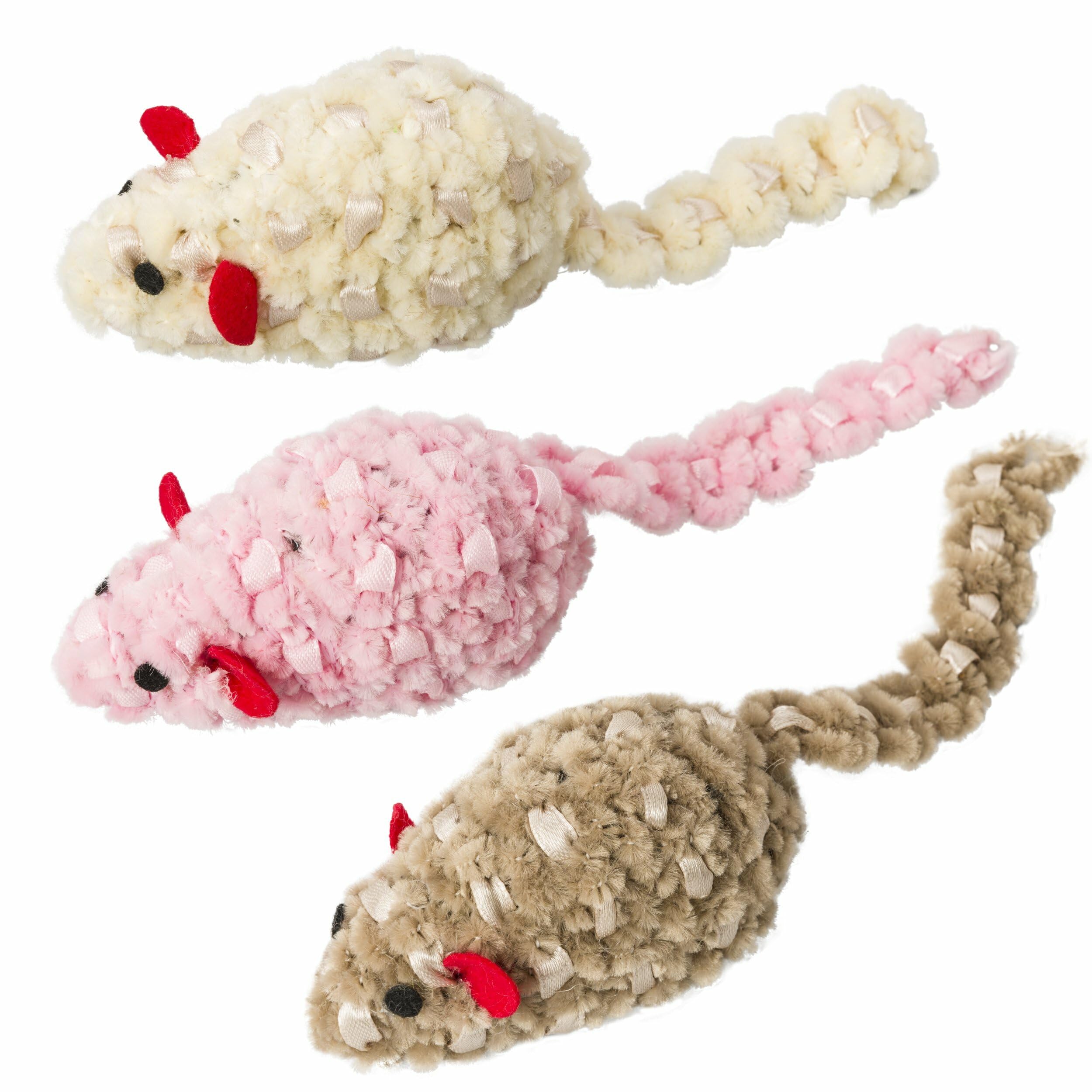 Ethical Pets 52079 Chenille Chaser Mouse Pet Feather Toys