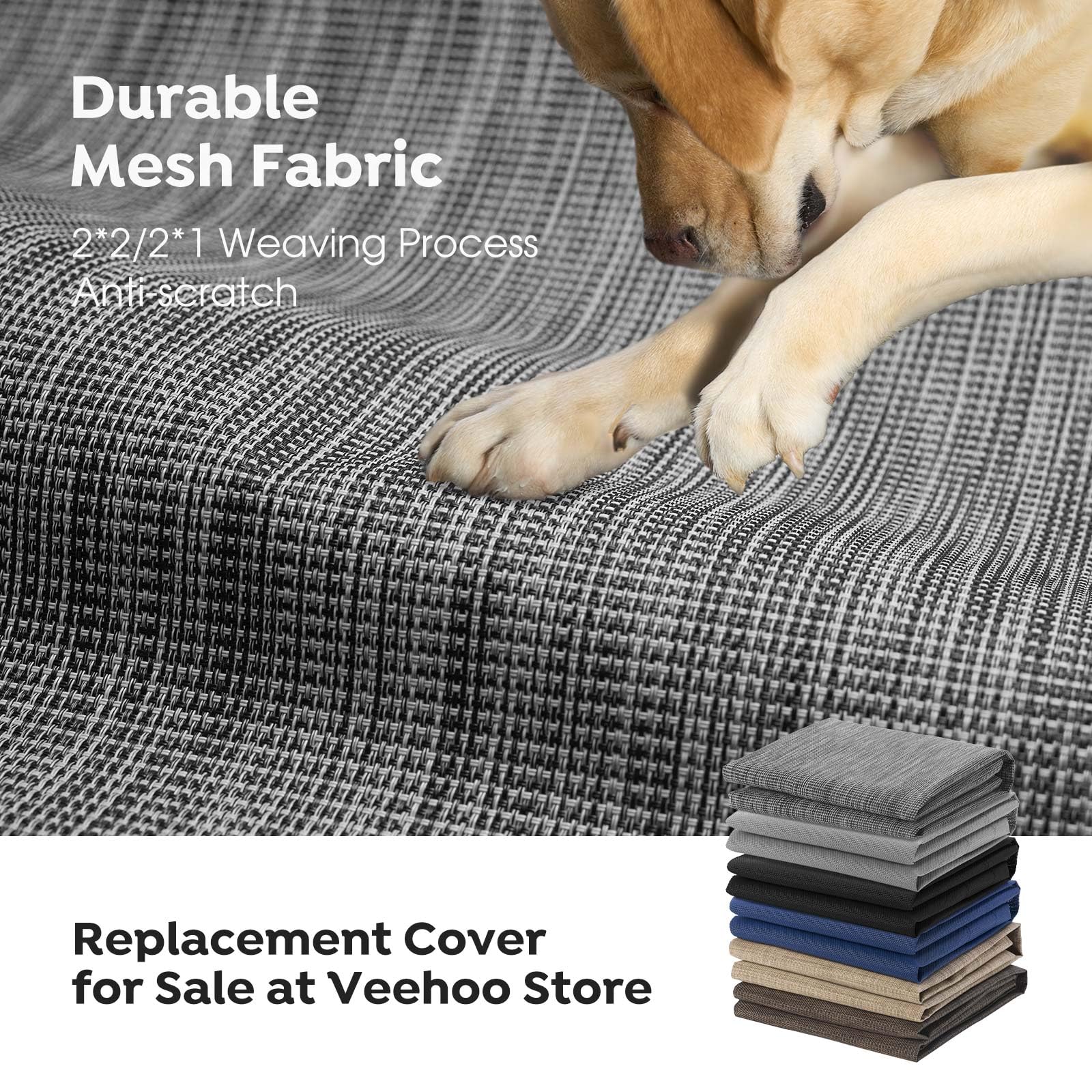 Veehoo Cooling Elevated Dog Bed, Portable Raised Pet Cot With Washable & Breathable Mesh, No-Slip Feet Durable Dog Cots Bed For Indoor & Outdoor Use, Medium, Cwc1803-M