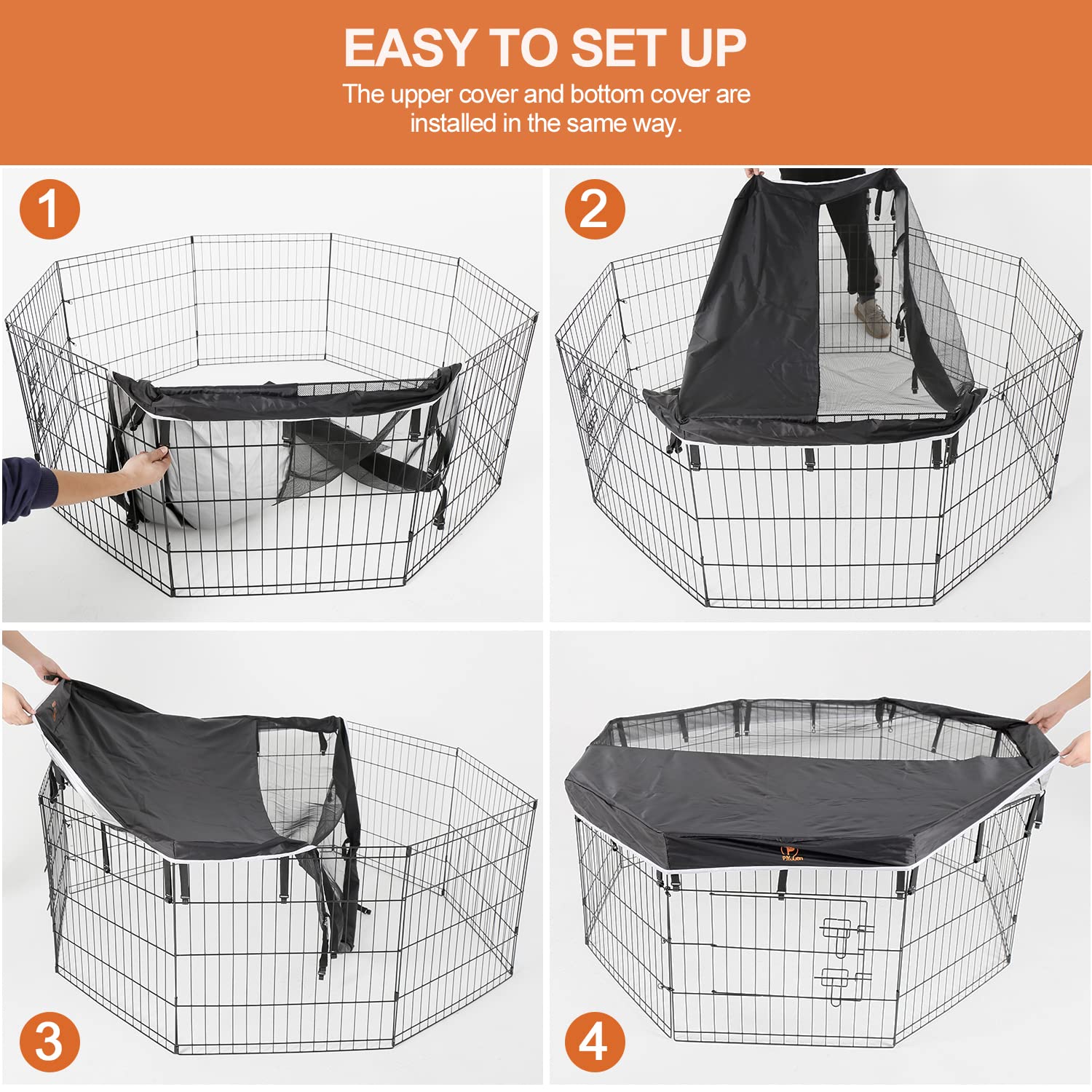 Pjyucien Dog Playpen Bottom Pad, Fits 8 Panels 24 Inch Width Plastic/Metal Pet Pen (Note: Only Pen Bottom Pad, Playpen Not Inclu