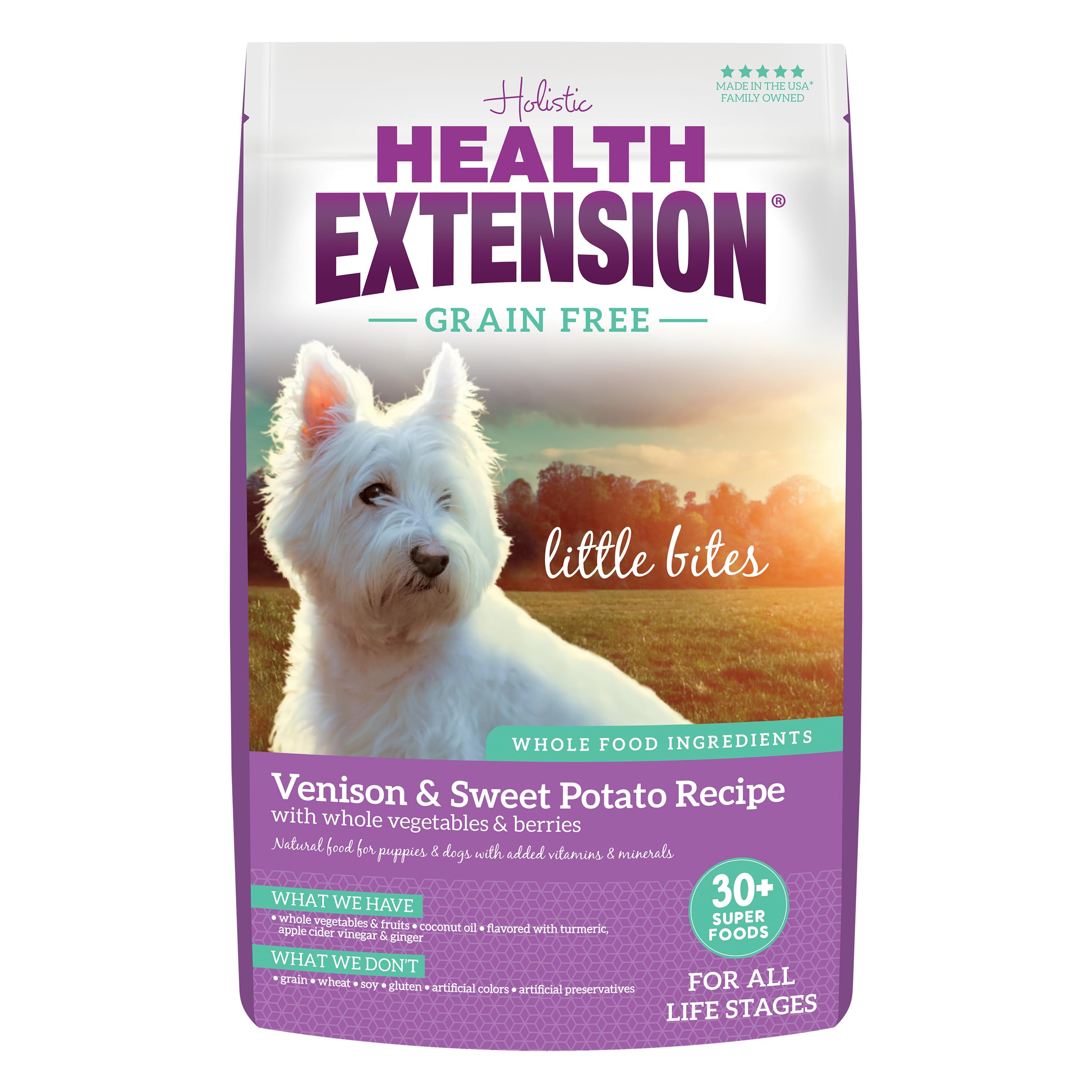 Health Extension Grain Free Venison & Sweet Potato Recipe Little Bites (3.5 lb / 1.59 kg) - Lean Protein Formula for Dogs with P