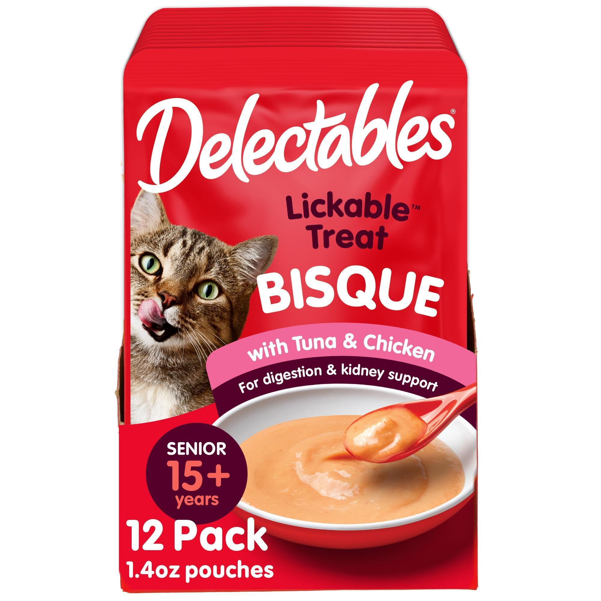 Delectables Lickable Wet Cat Treats - Tuna & Chicken, 1.4 Ounce (Pack of 12)