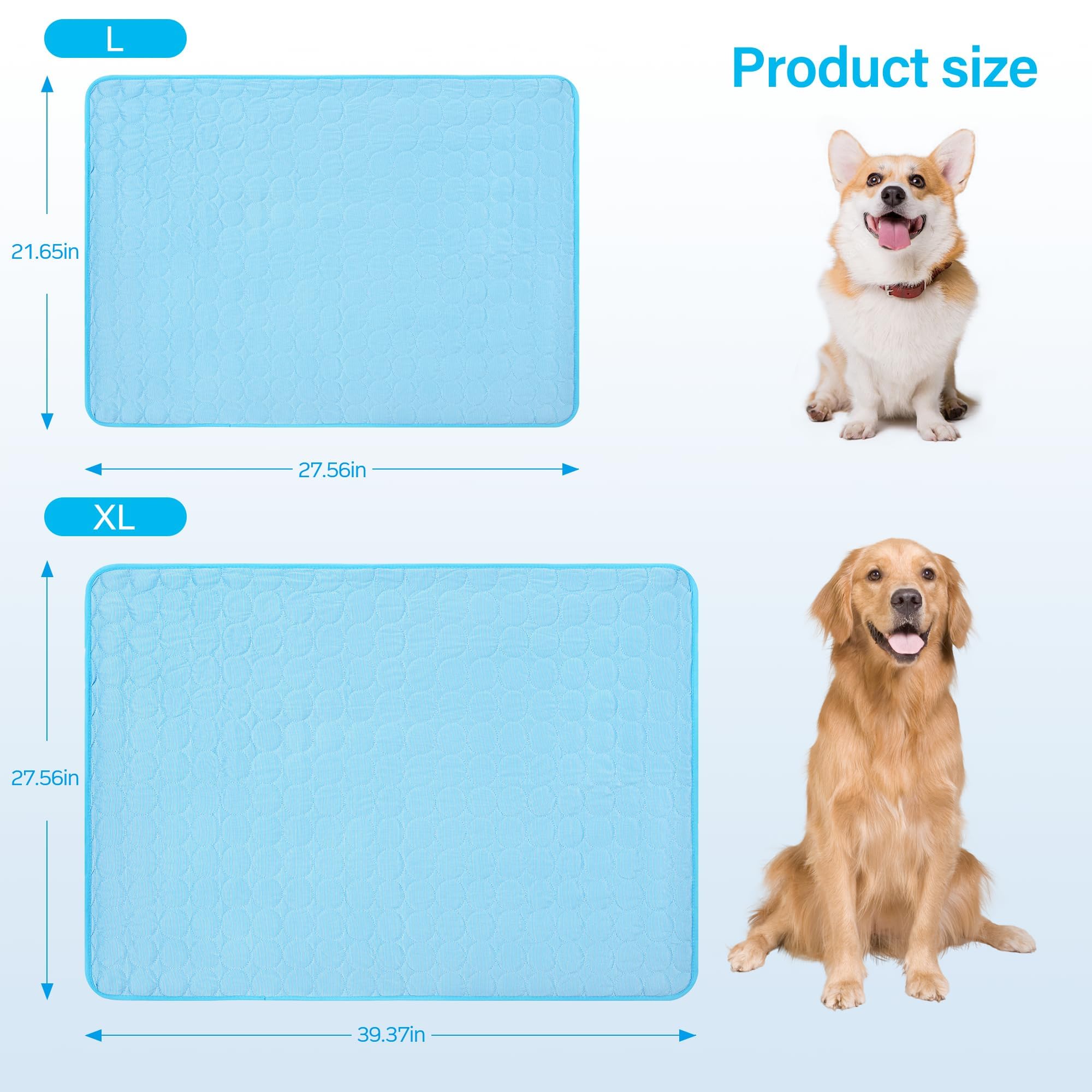 Meoicmegic Cool Mat For Dogs, Summer Cool Pads Pet Mat Outdoor For Dogs Easy Carry Keep Your Pet Cooling, Machine Washable