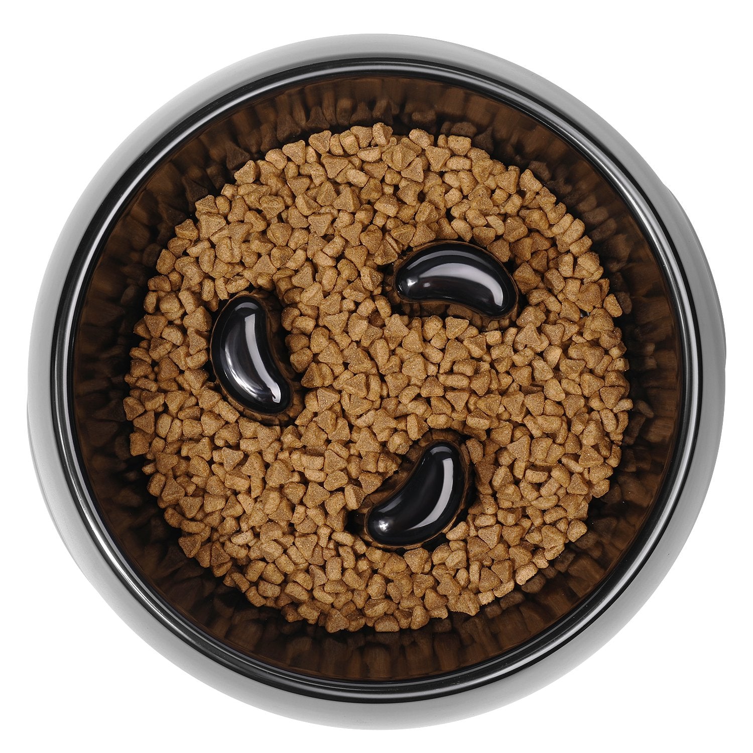 Flexzion Slow Feed Dog Bowl - Anti-Slip Slip Resistant Base Pet Animal Puppy Feeder Food Water Container Holder Dish Storage Ant