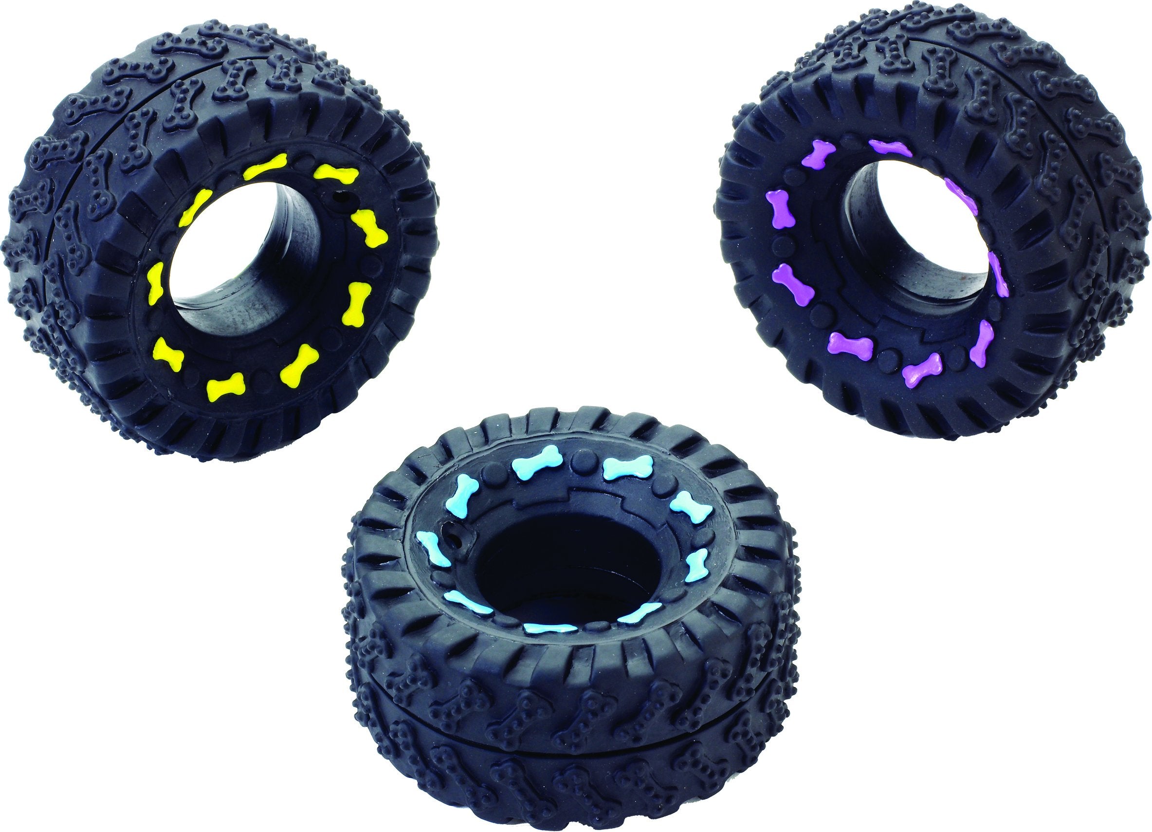 Spot 04739 3.5' Vinyl Tire With Dog Bone Design Dog Toy