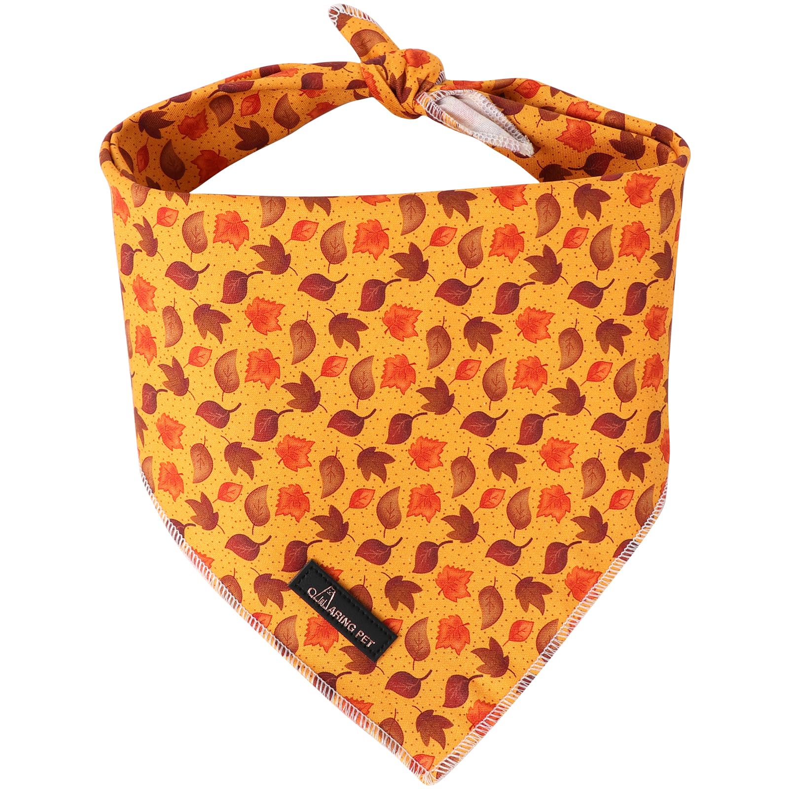 Aring Pet Fall Bandana - Cotton Fall Leaves Dog & Cat Triangle Bibs For Boy & Girl Pets