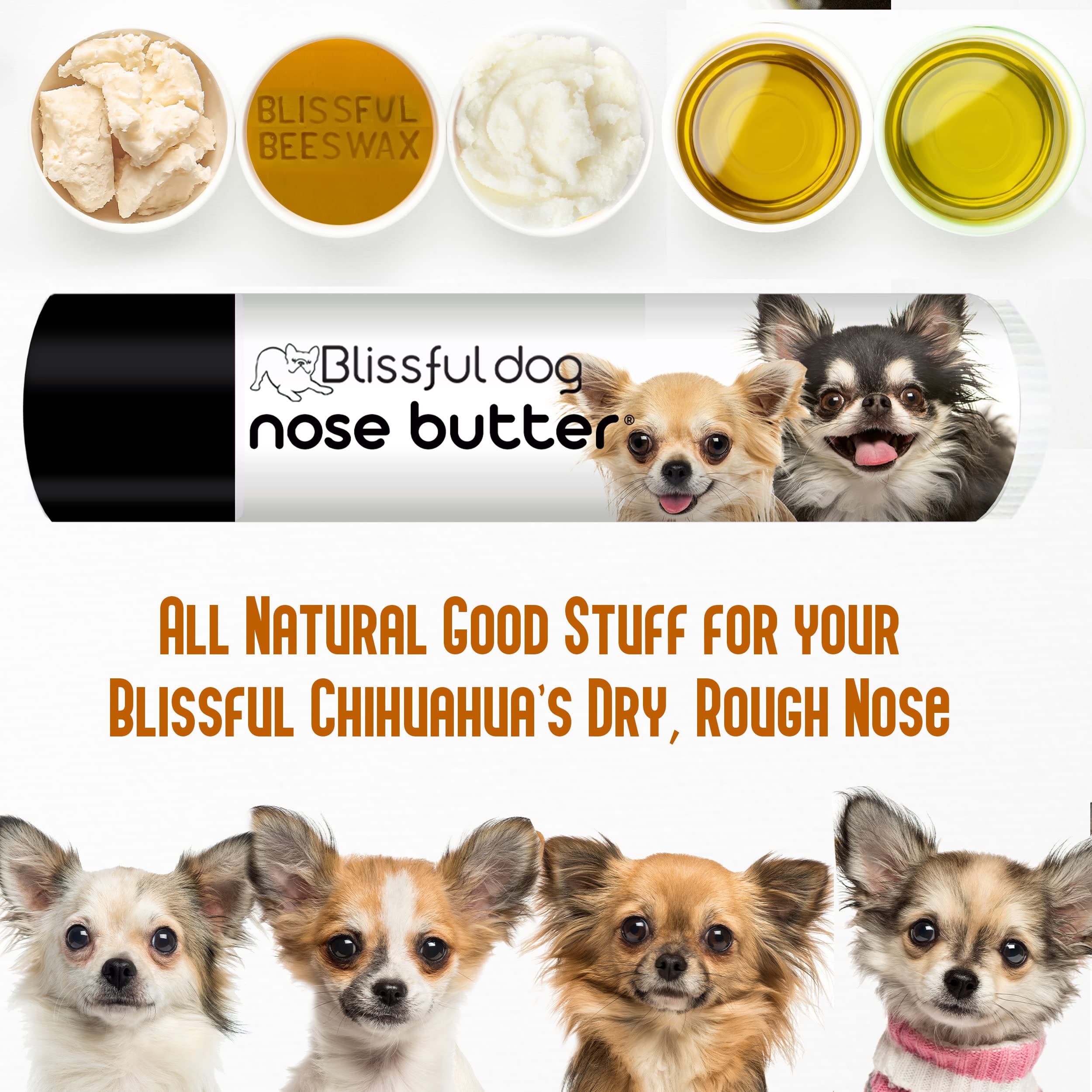The Blissful Dog Long Coat Chihuahua Unscented Nose Butter - Dog Nose Butter, 0.15 Ounce