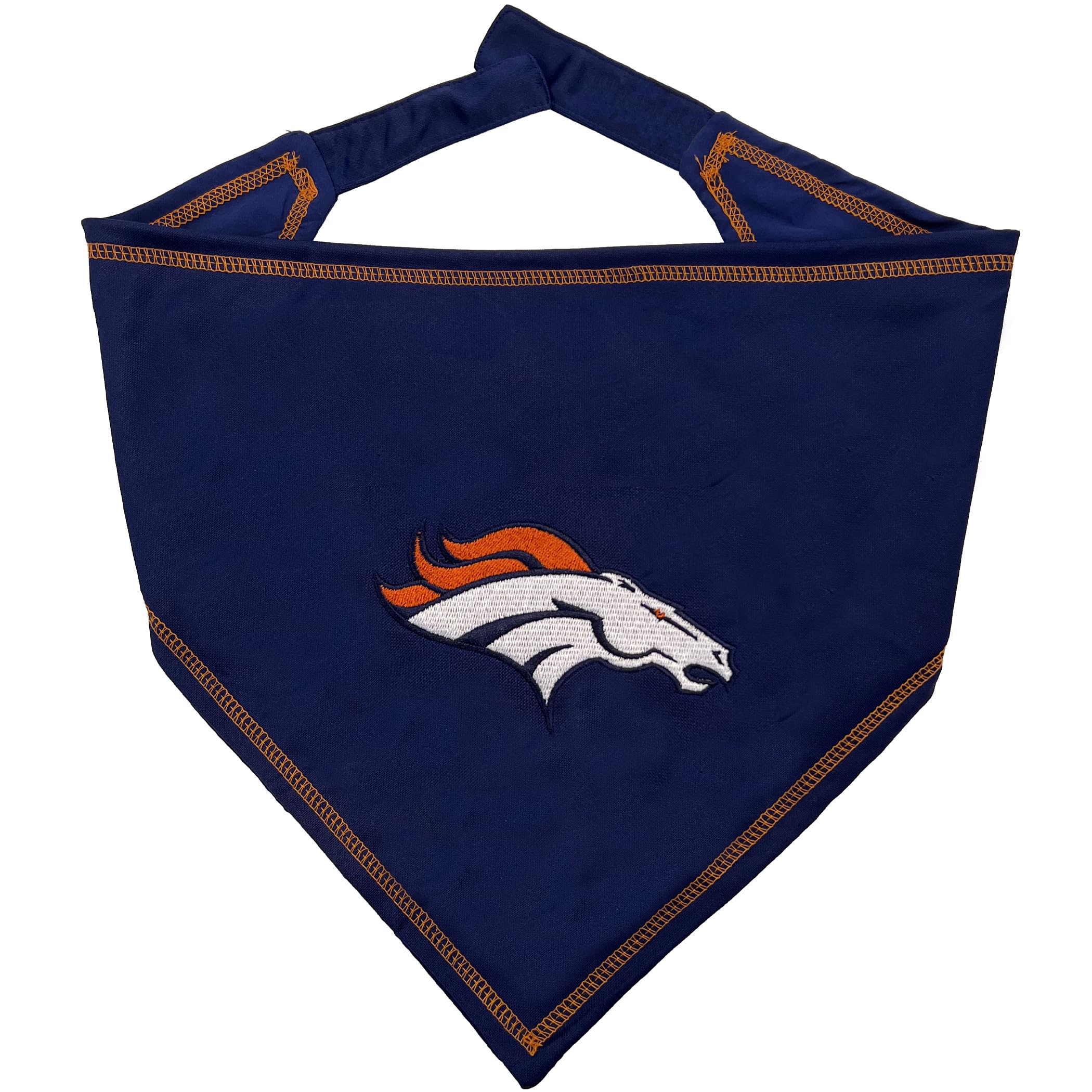 Pets First Nfl Denver Broncos Tie Bandana, Large/X-Large. Dog Bandana Scarf Bib For Pet Cat Dog. The Ultimate Game-Day, Party Ba