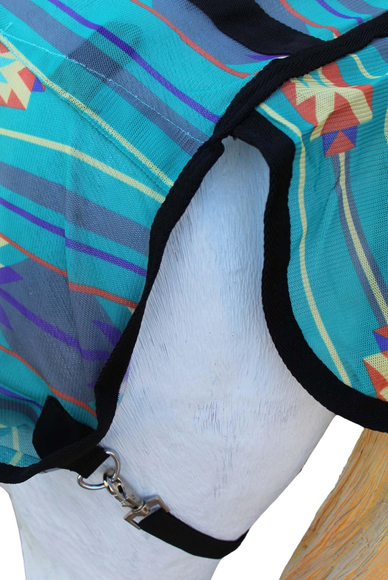 Challenger 64'' Horse Mesh Summer Scrim Sheet Flysheet Spring Airflow Neck Teal Aztec 73113