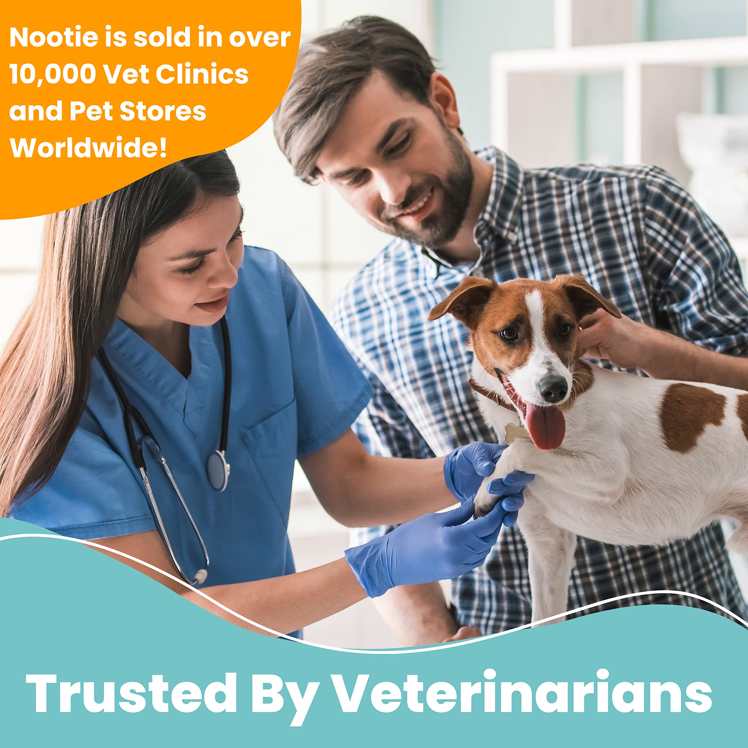Nootie Ear Wipes For Dogs & Cats With Salicylic Acid Drys Ears - Helps Prevent Itching & Ear Infections - Sold In Over 3000 Vet Clinics-Made In U.S.A. Large Size Wipe-70 Count