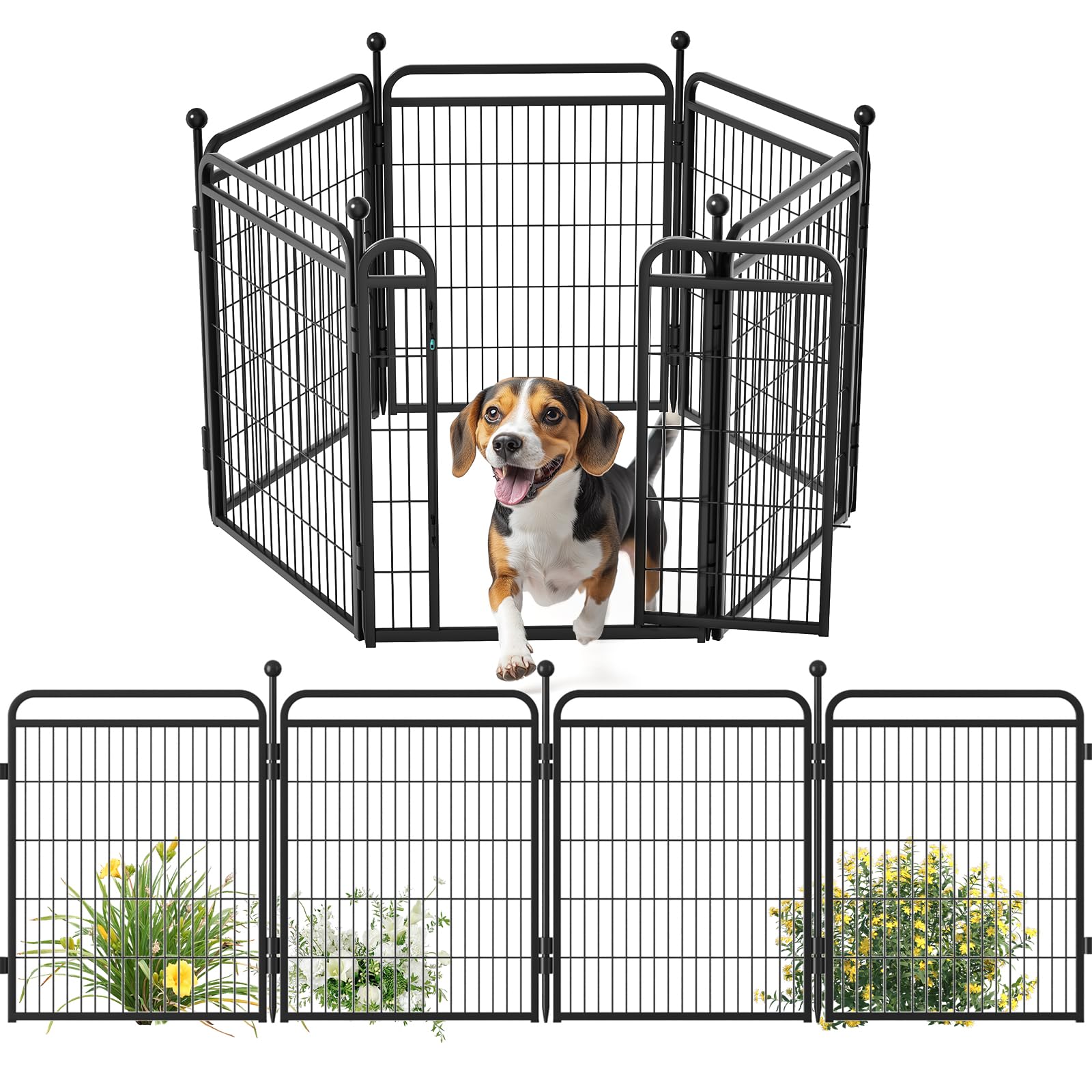 Gardner Pet Dog Playpens, 32'' H 6 Panels Dog Pen Outdoor/Indoor Dog Fence Exercise Pen For Small/Medium/Large Dogs, Foldable Pe
