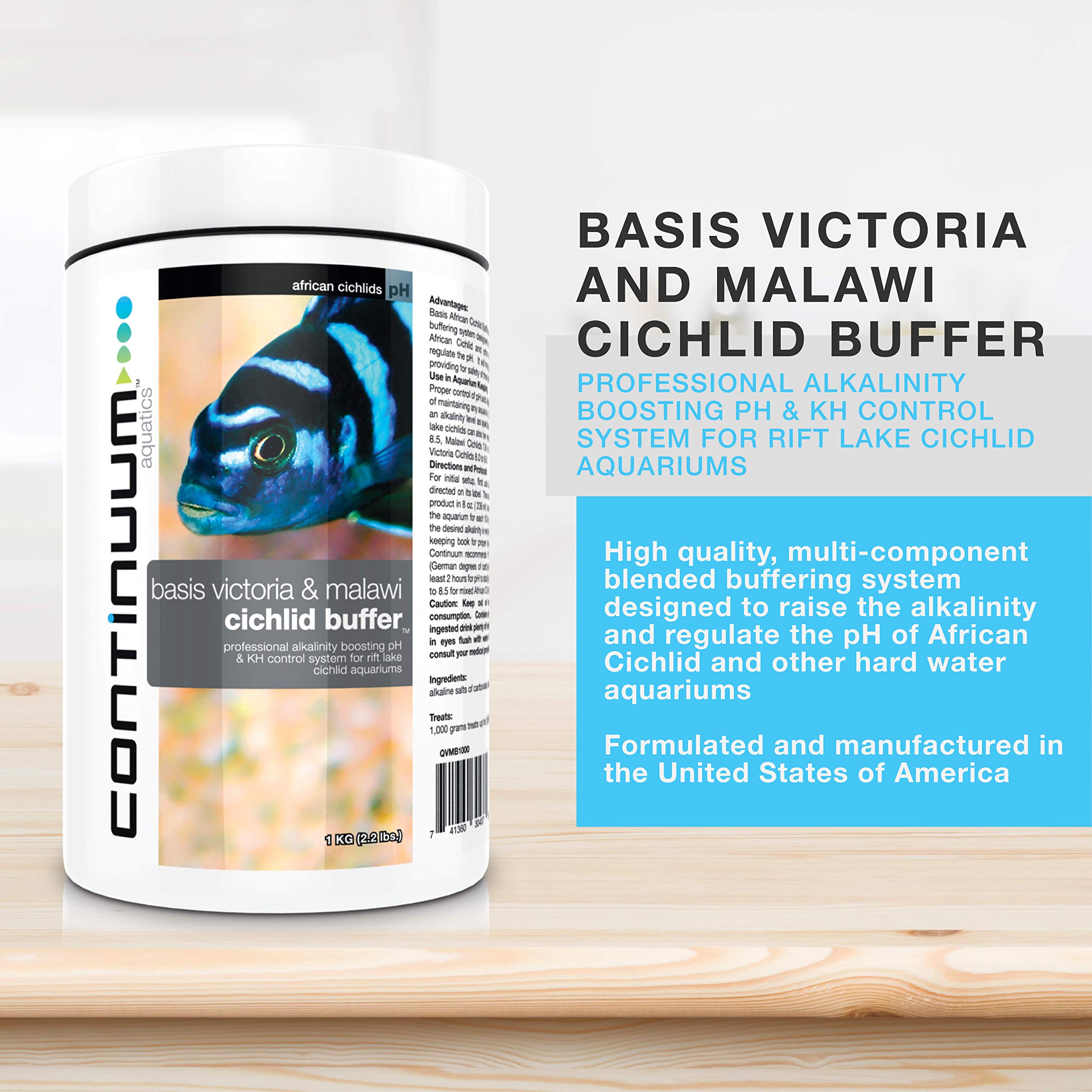 Continuum Aquatics Basis Victoria & Malawi Cichlid Buffer - Alkalinity Boosting pH & KH Control System for Rift Lake Cichlid Aqu