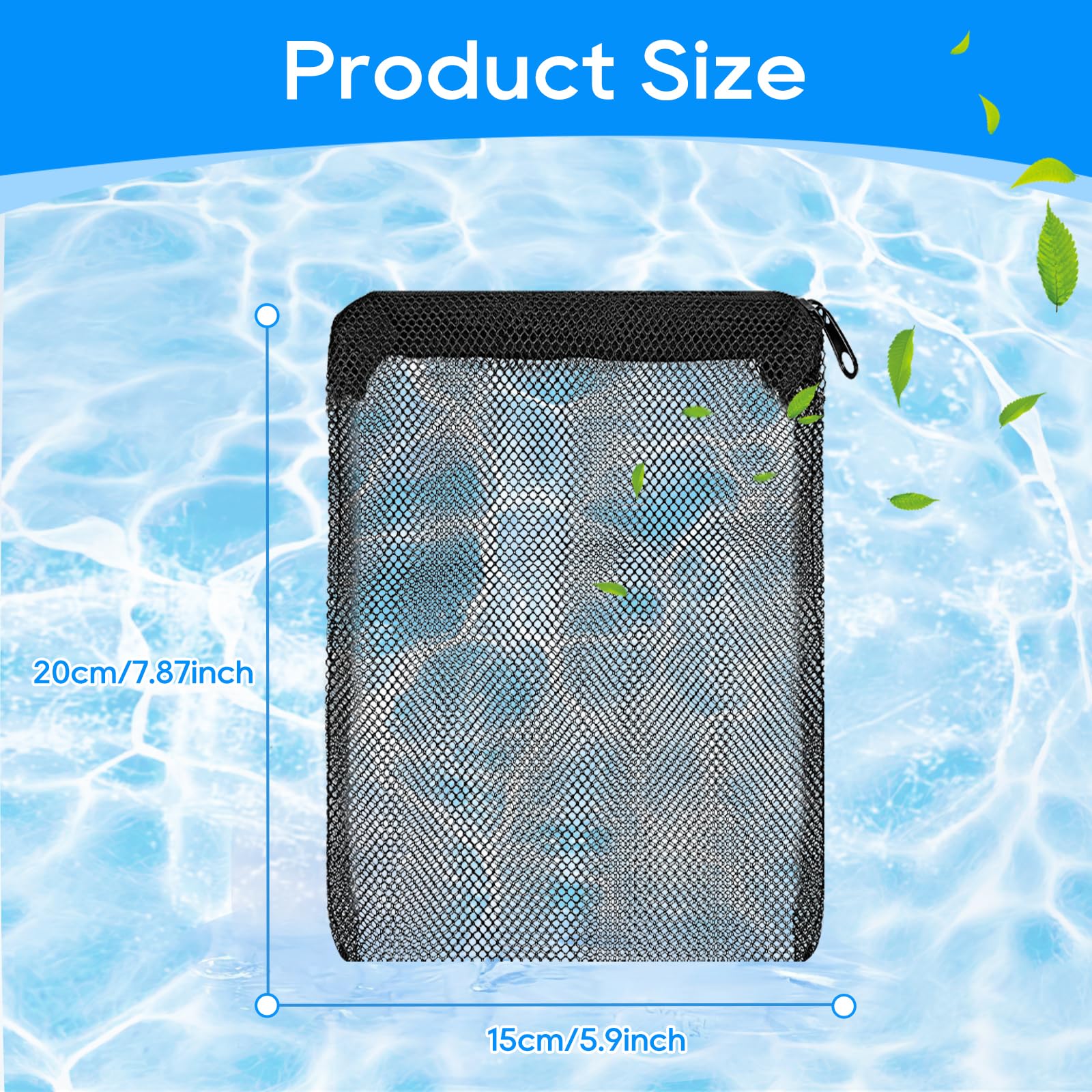 Myfatboss 20Pcs Aquarium Filter Media Bags For Aquarium With Zipper, Fine Mesh Bag Reusable Strong Polyester For Activated Carbo
