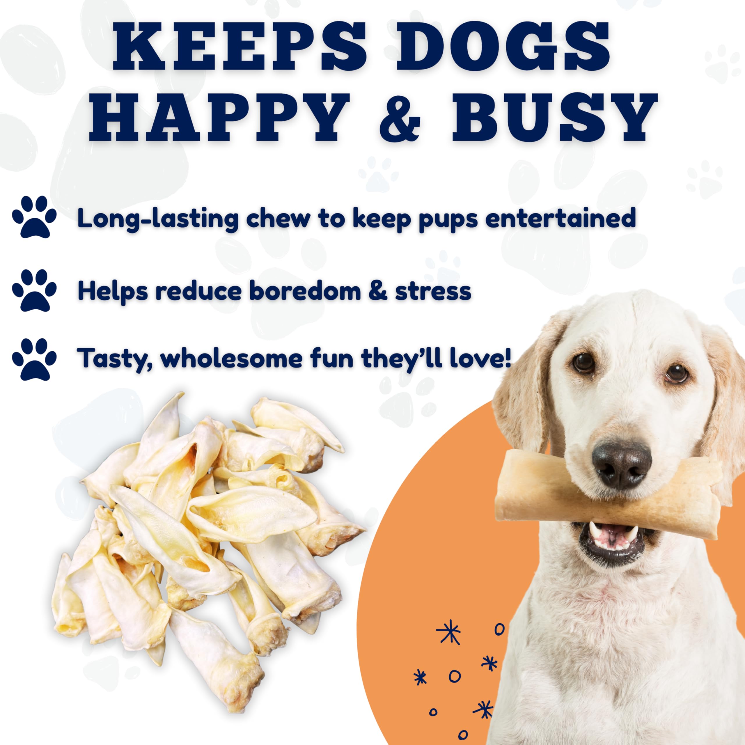 Amazing Dog Treats Lamb Ears - Natural Chews, Rawhide Alternative, 25 Pcs, 0.64 Oz