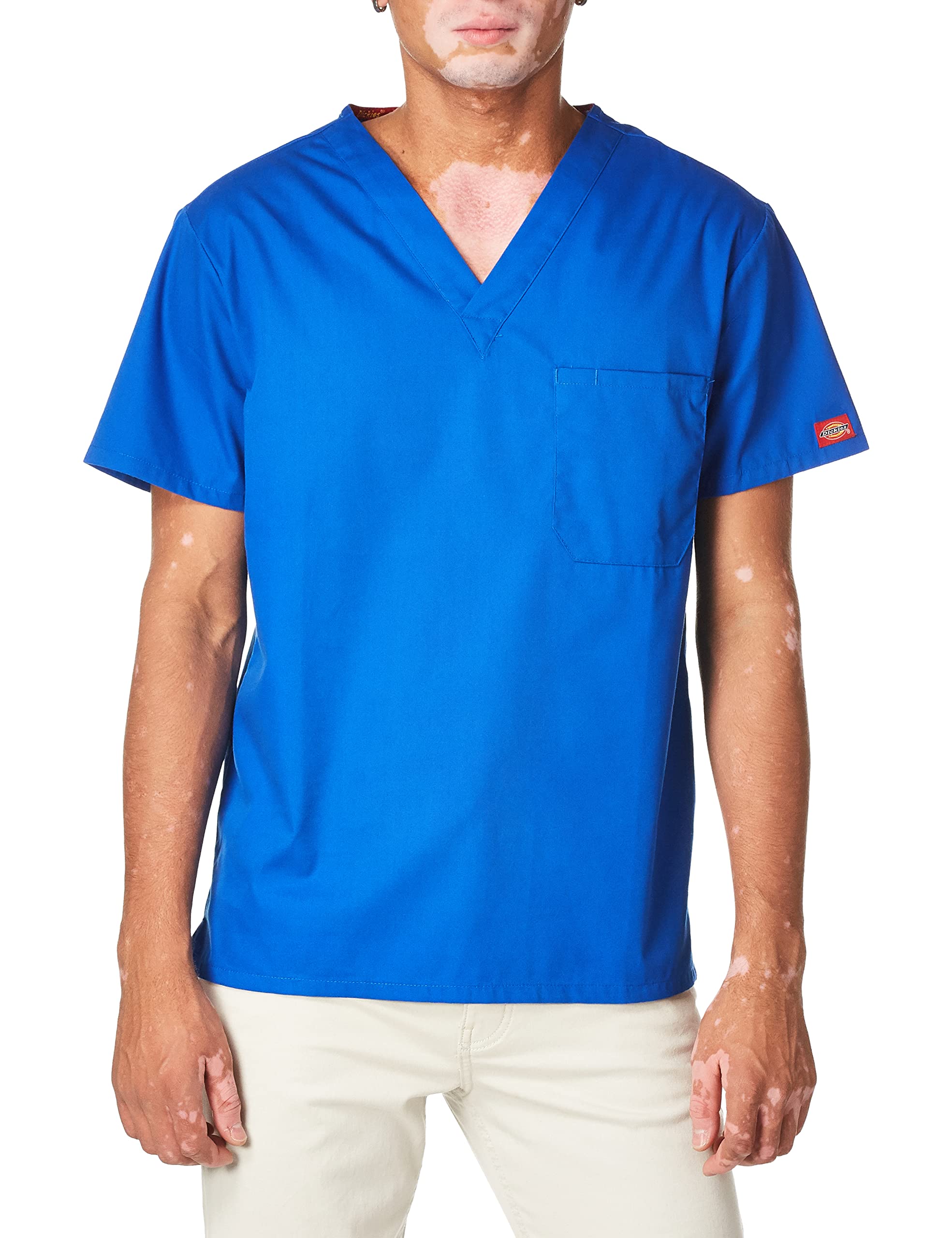Dickies Mens Big and Tall Signature VNeck Scrubs Shirt, Royal, XXXXLarge