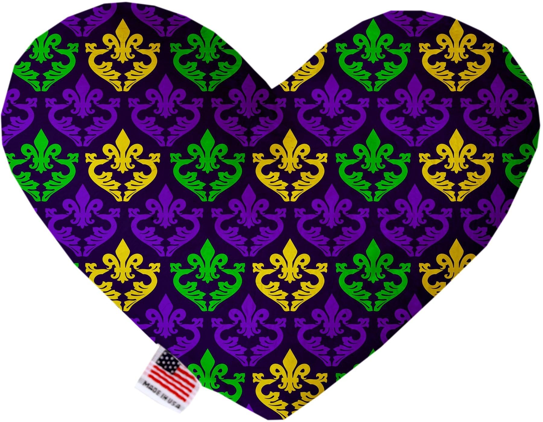 Pet and Dog Plush Heart or Bone Toy, "Mardi Gras Group" (Available in different sizes, and 10 different pattern options!) Mardi Gras Polka Dot 6" Plush Bone