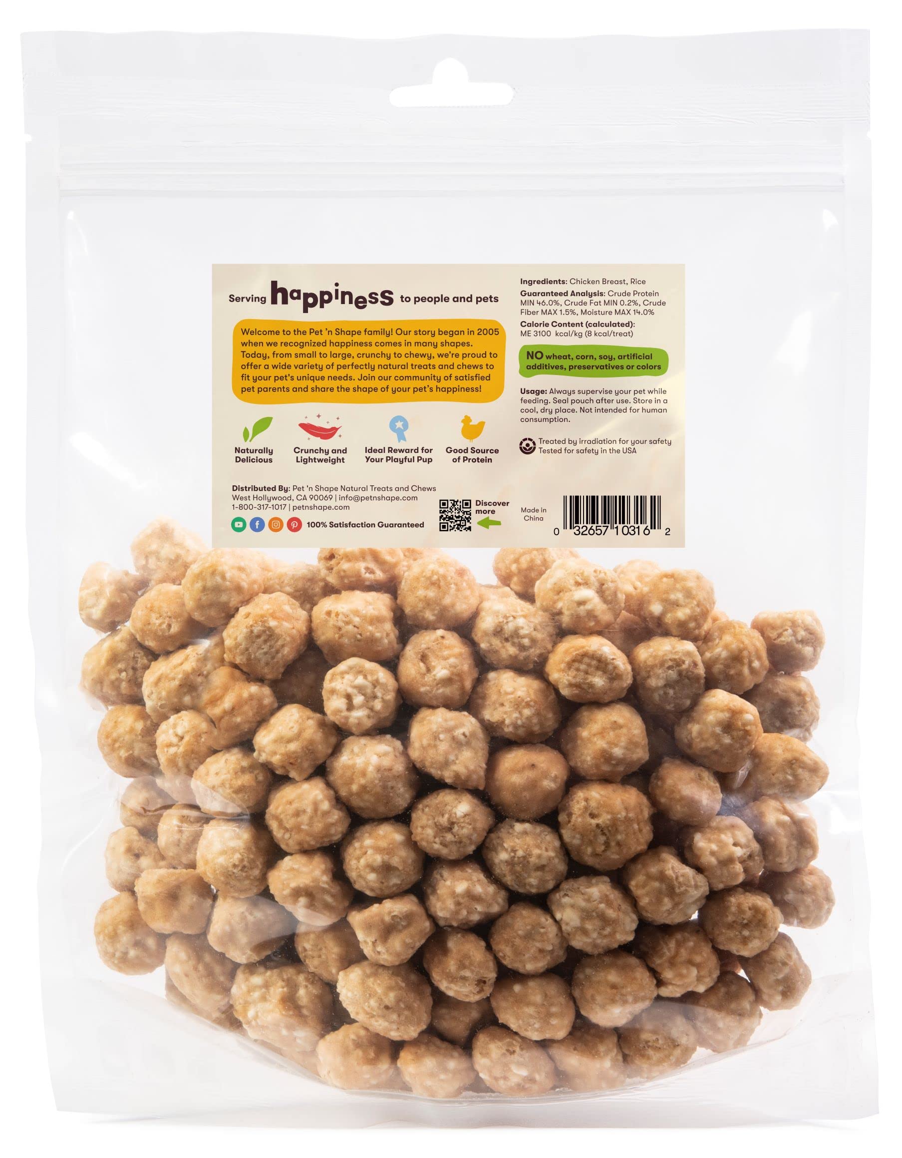 Pet n Shape Chik n Rice Balls Dog Treats - 1 Pound