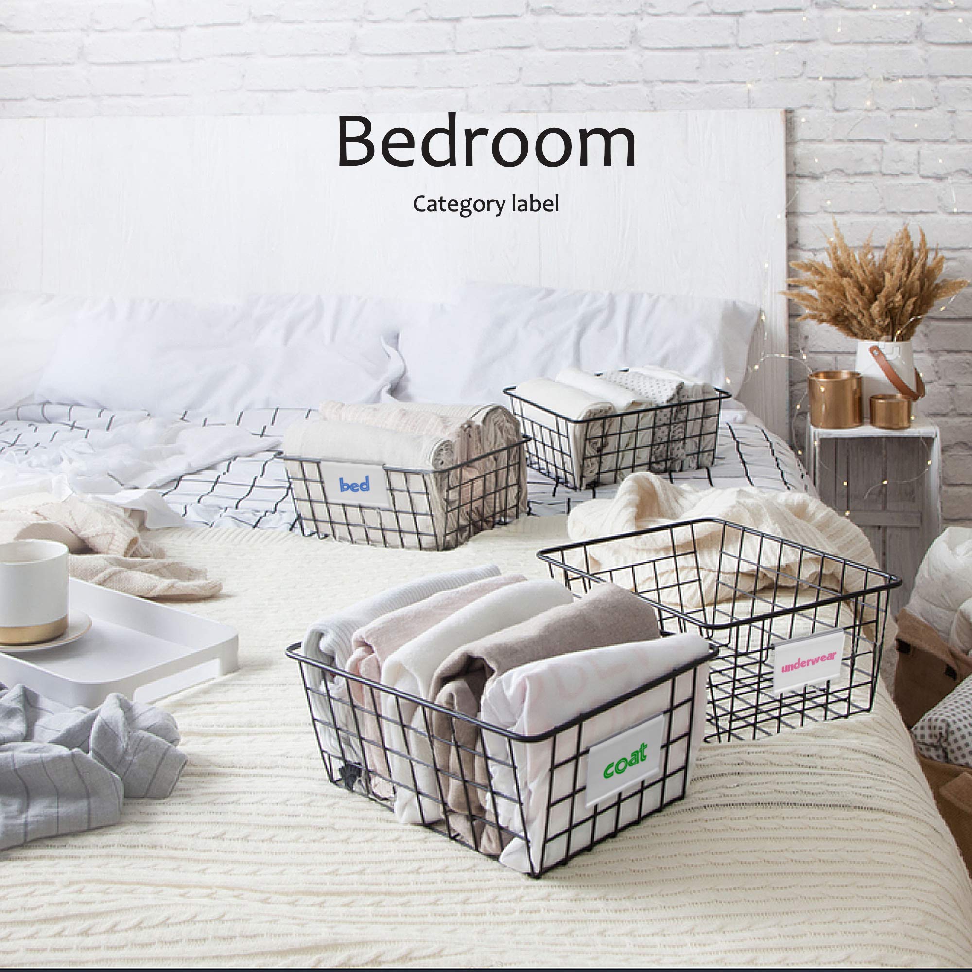 50Pcs Labels For Storage Bins Plastic Label Clip, Basket Labels Clip On Wire Shelf Price Label Holder Merchandise Sign Display H