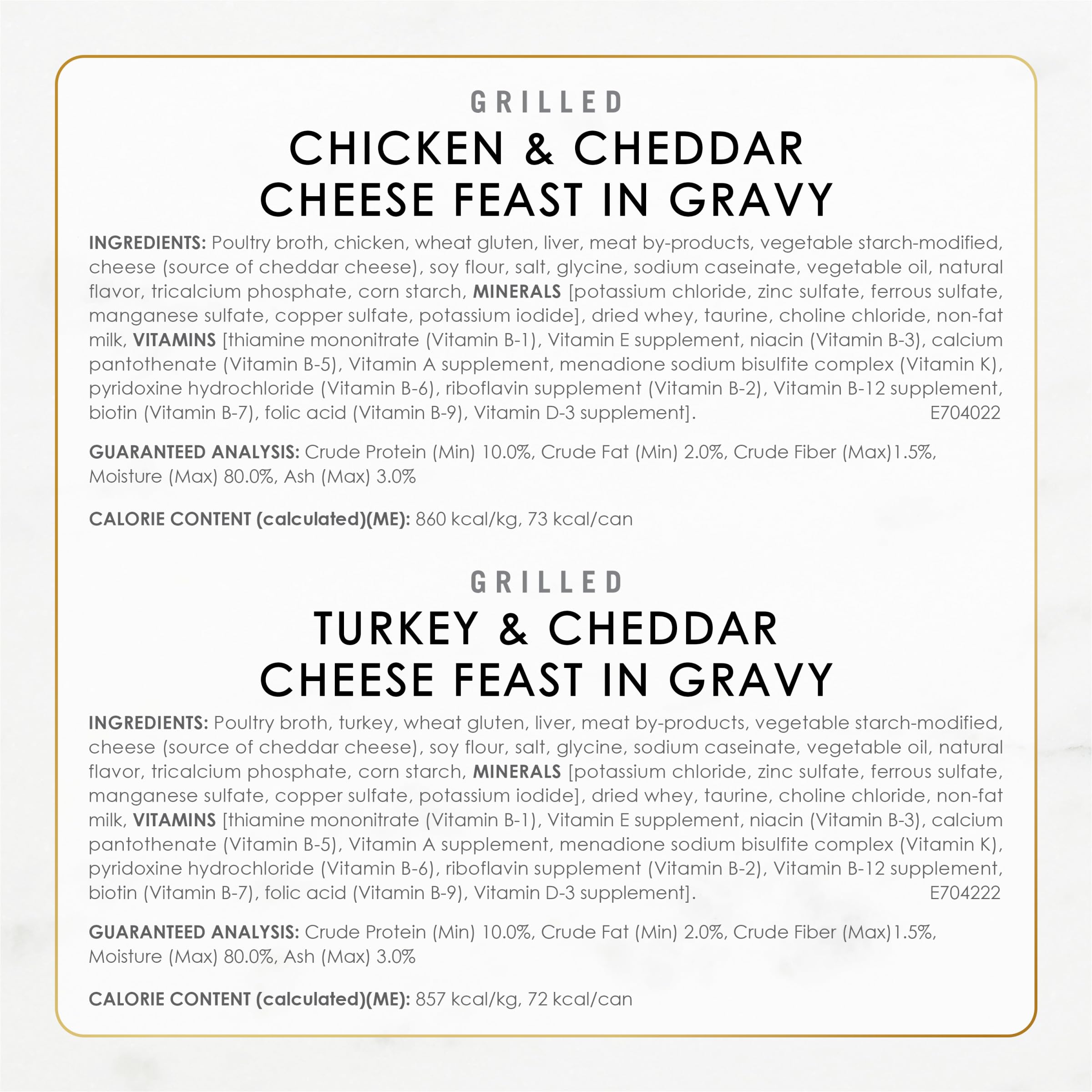 Purina Fancy Feast Delights with Cheddar Grilled Chicken, Turkey or Whitefish and Cheddar Cheese Feast in Gravy Wet Cat Food Var