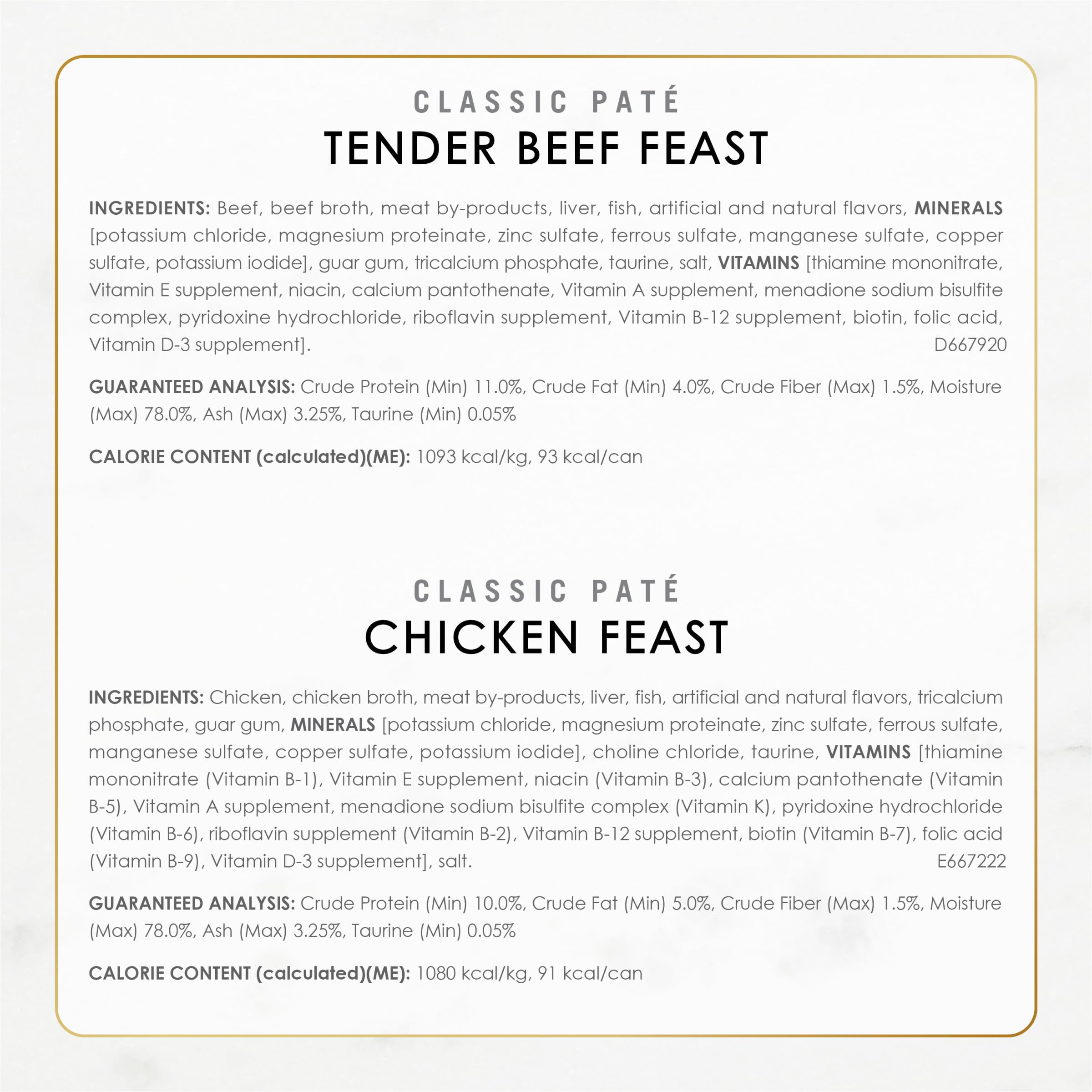 Fancy Feast Poultry and Beef Feast Classic Pate Collection Grain Free Wet Cat Food Variety Pack - (Pack of 24) 3 oz. Cans