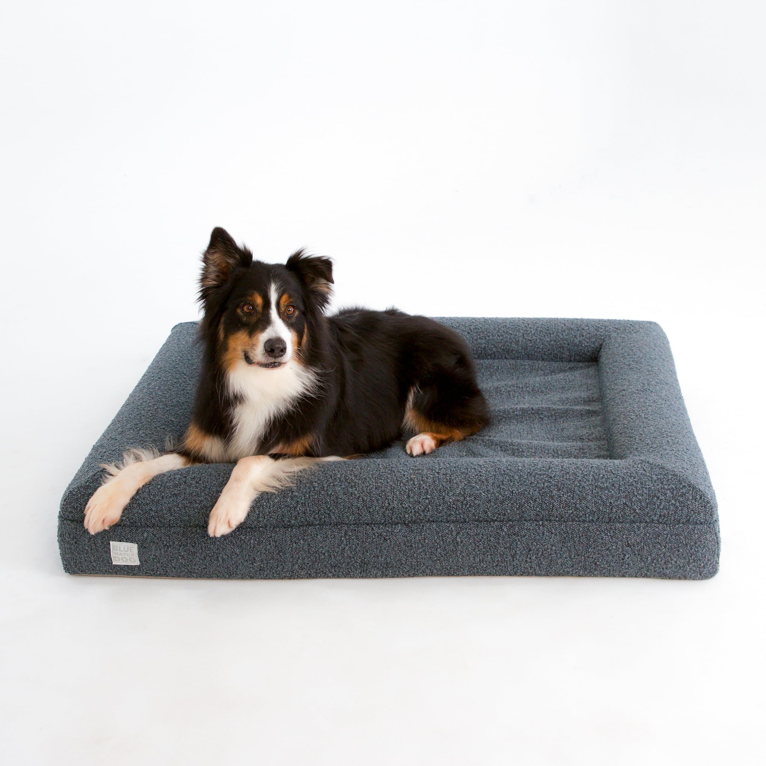 Bluewater Dog Luxury Boucle Orthopedic Memory Foam Dog Bed With Waterproof Liner And Machine Washable Cover With Ykk Zippers (La