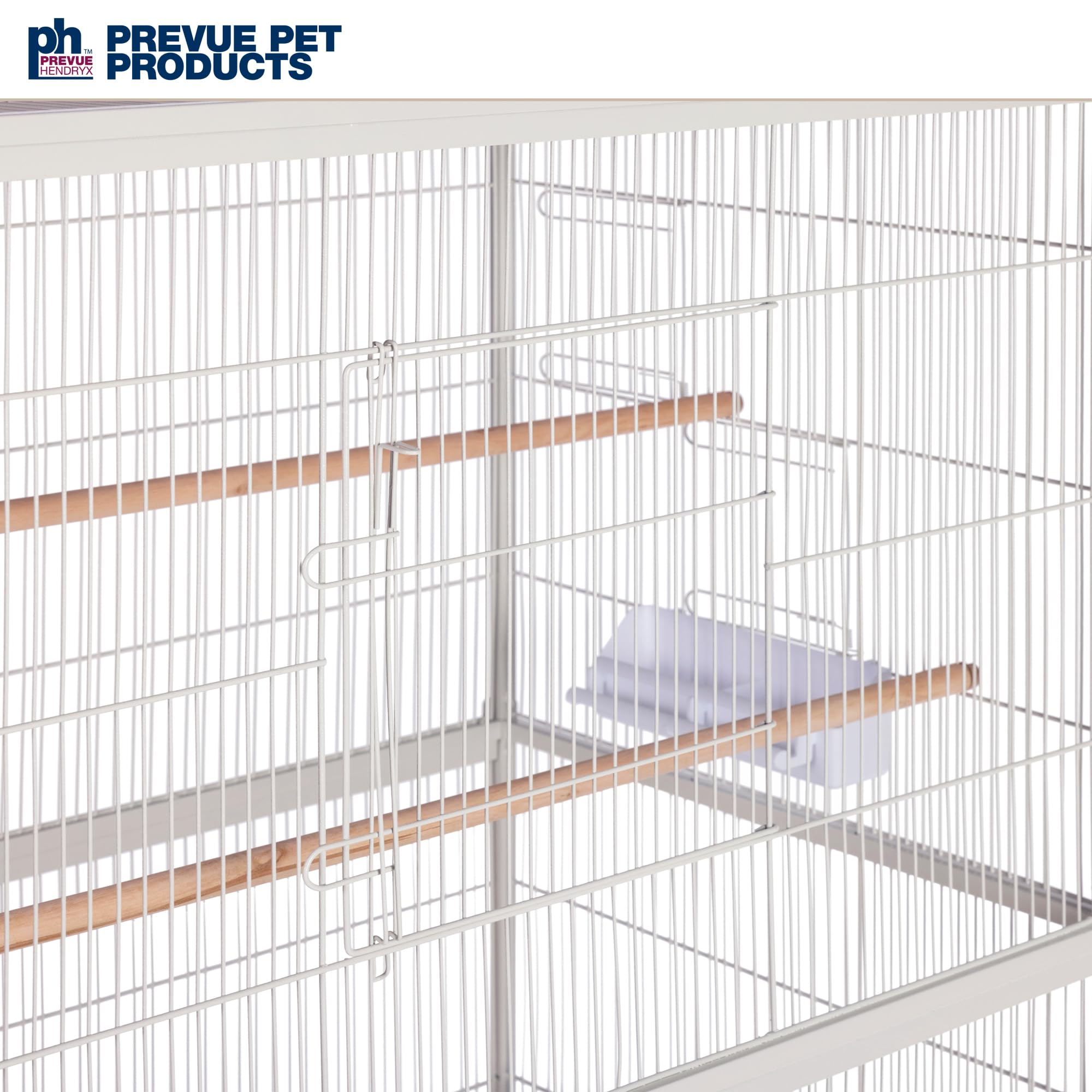 Prevue Pet Products Large Wrought Iron Flight Cage - 31"x20.5"x53", White, Non-Toxic Steel with Stand, Model F041
