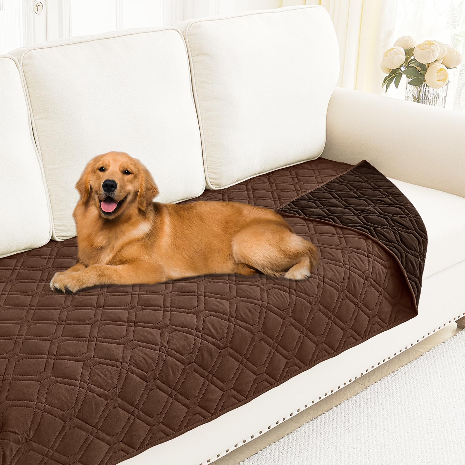 Smiry Waterproof Dog Blanket, 30X70 Inch Soft Pet Bed Cover Reversible, Washable Sofa Couch Furniture Protector For Small Medium