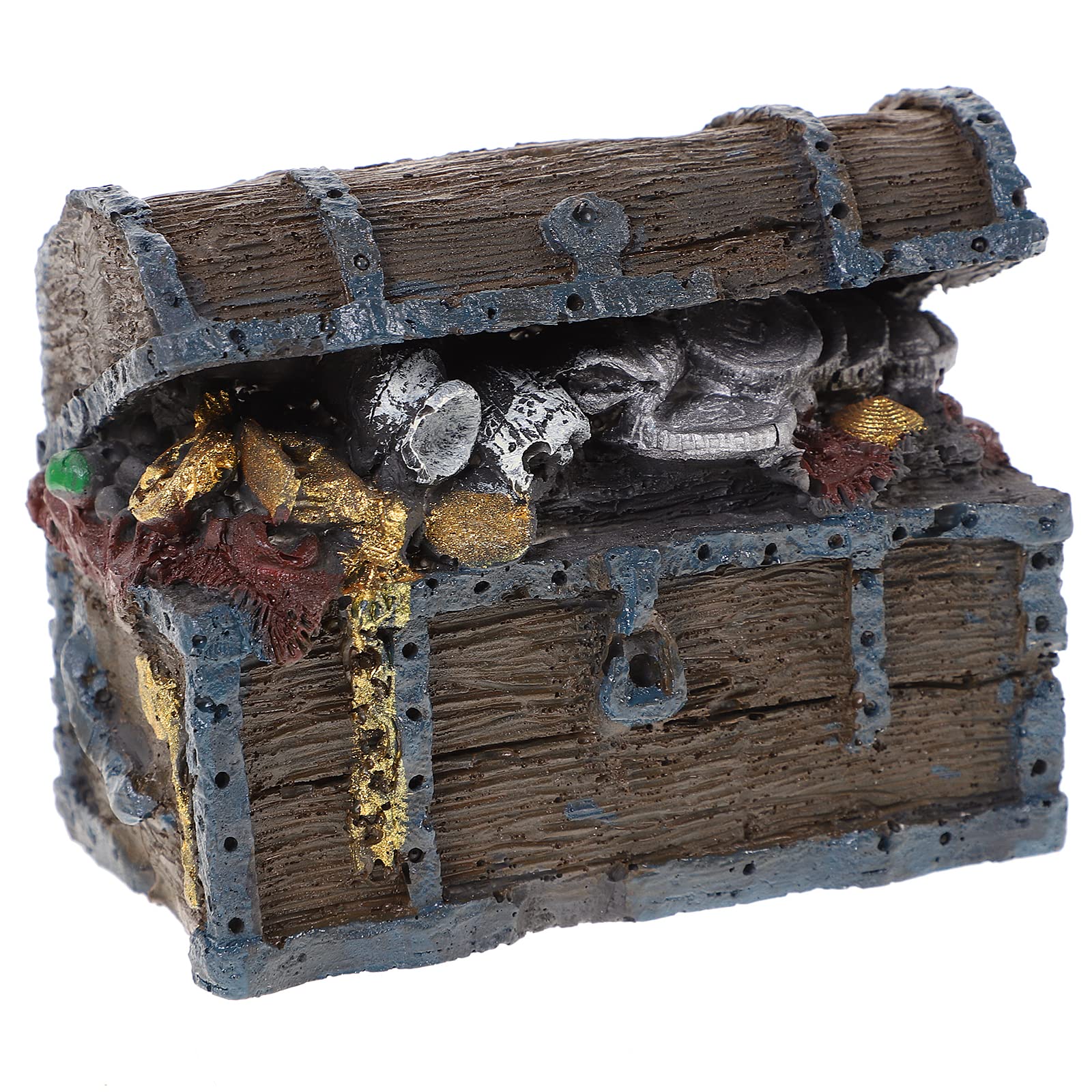 Aquarium Ornament, Simulation Treasure Chest Fish Tank Decoration Resin Hide Castle Ornament Underwater Landscape Decor